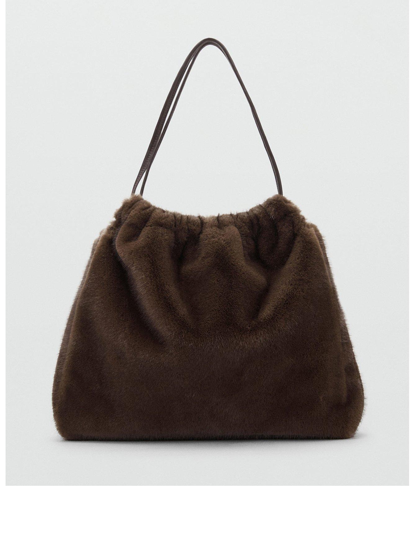 Mango Faux Fur Tote Bag