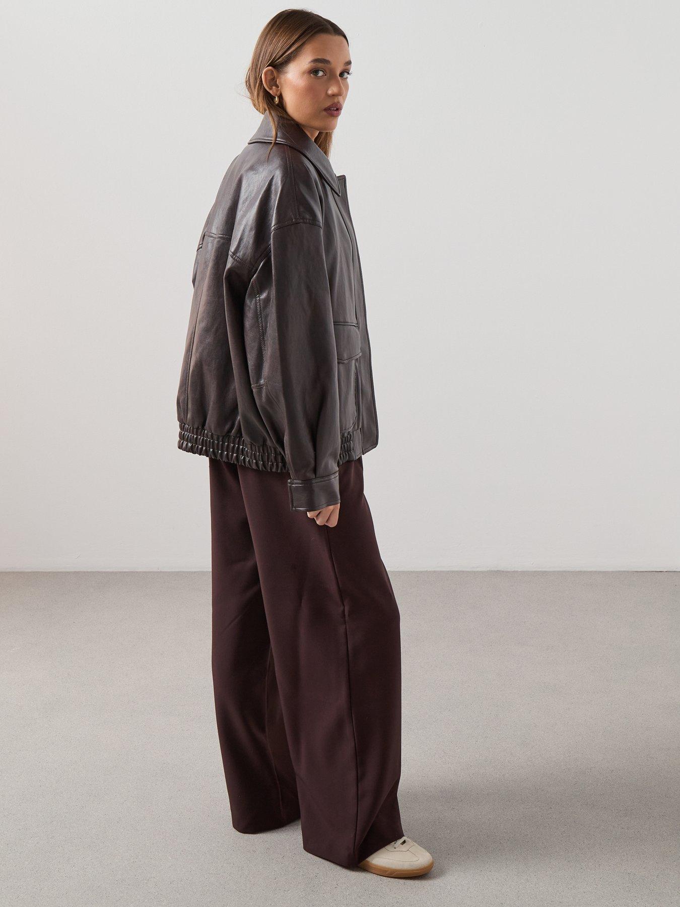 mango-oversized-leather-effect-jacket-browndetail