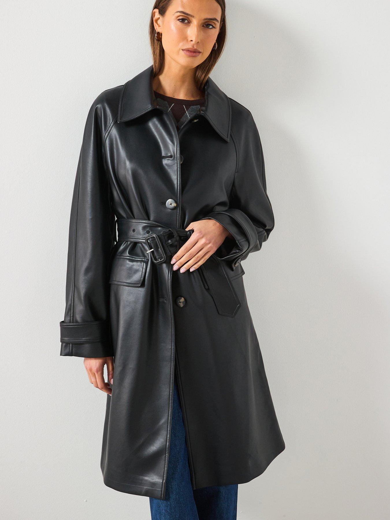 mango-long-faux-leather-trench-with-belt-black