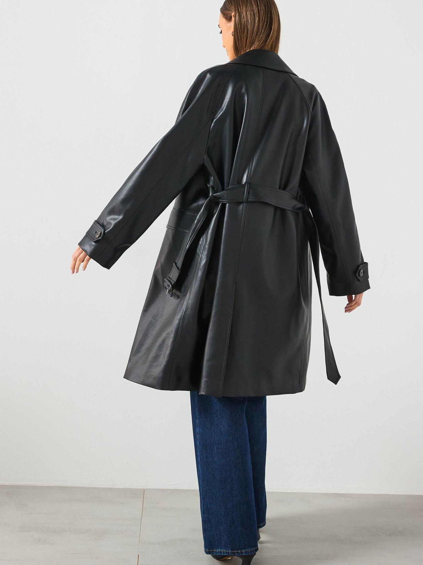 mango-long-faux-leather-trench-with-belt-blackstillFront