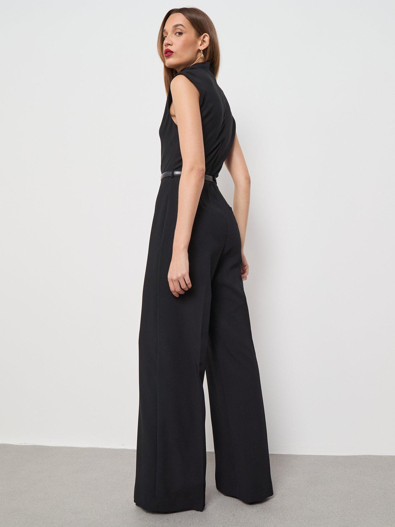 Image 2 of 6 of Mango Jumpsuit With Draped Neck And Belt