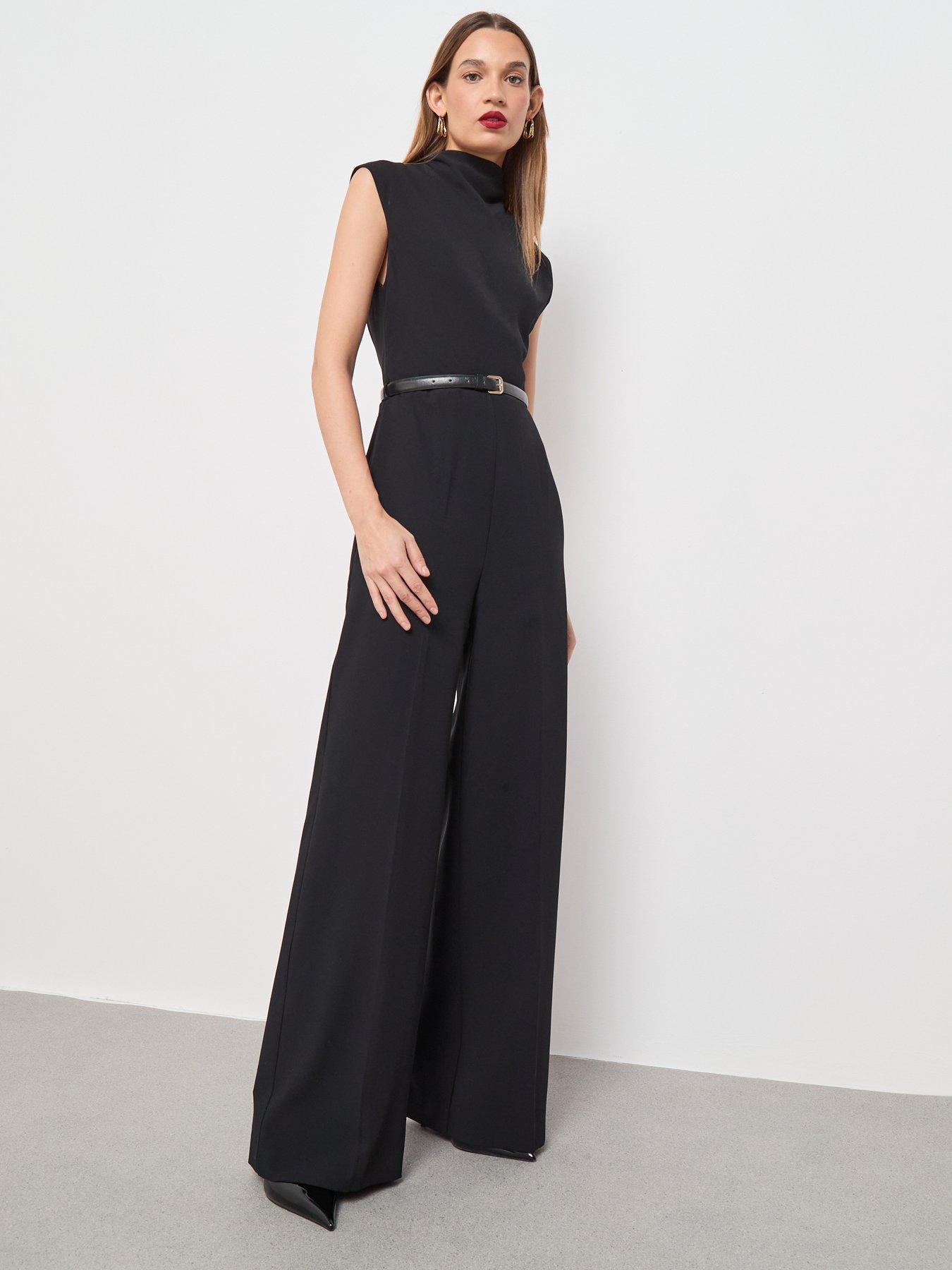 Image 3 of 6 of Mango Jumpsuit With Draped Neck And Belt