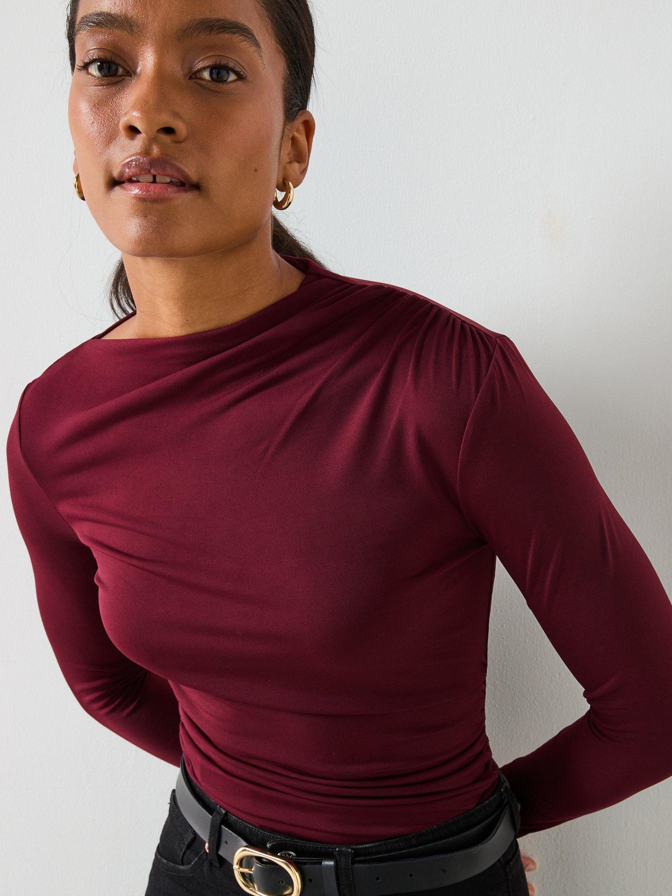 mango-draped-fitted-t-shirt-reddetail