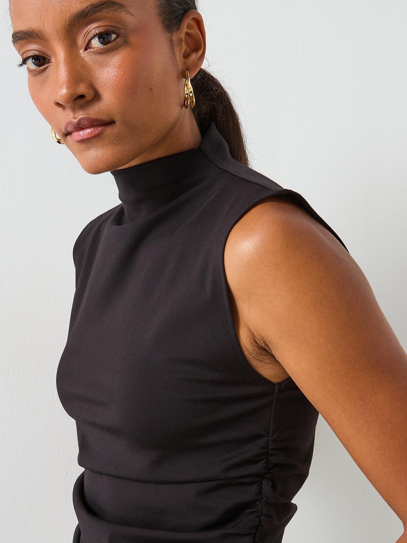 mango-ruched-funnel-neck-topdetail