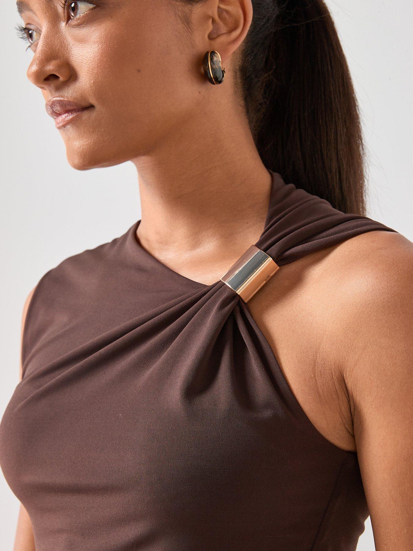 Image 5 of 6 of Mango Top With Asymmetrical Neckline And Metallic Detail