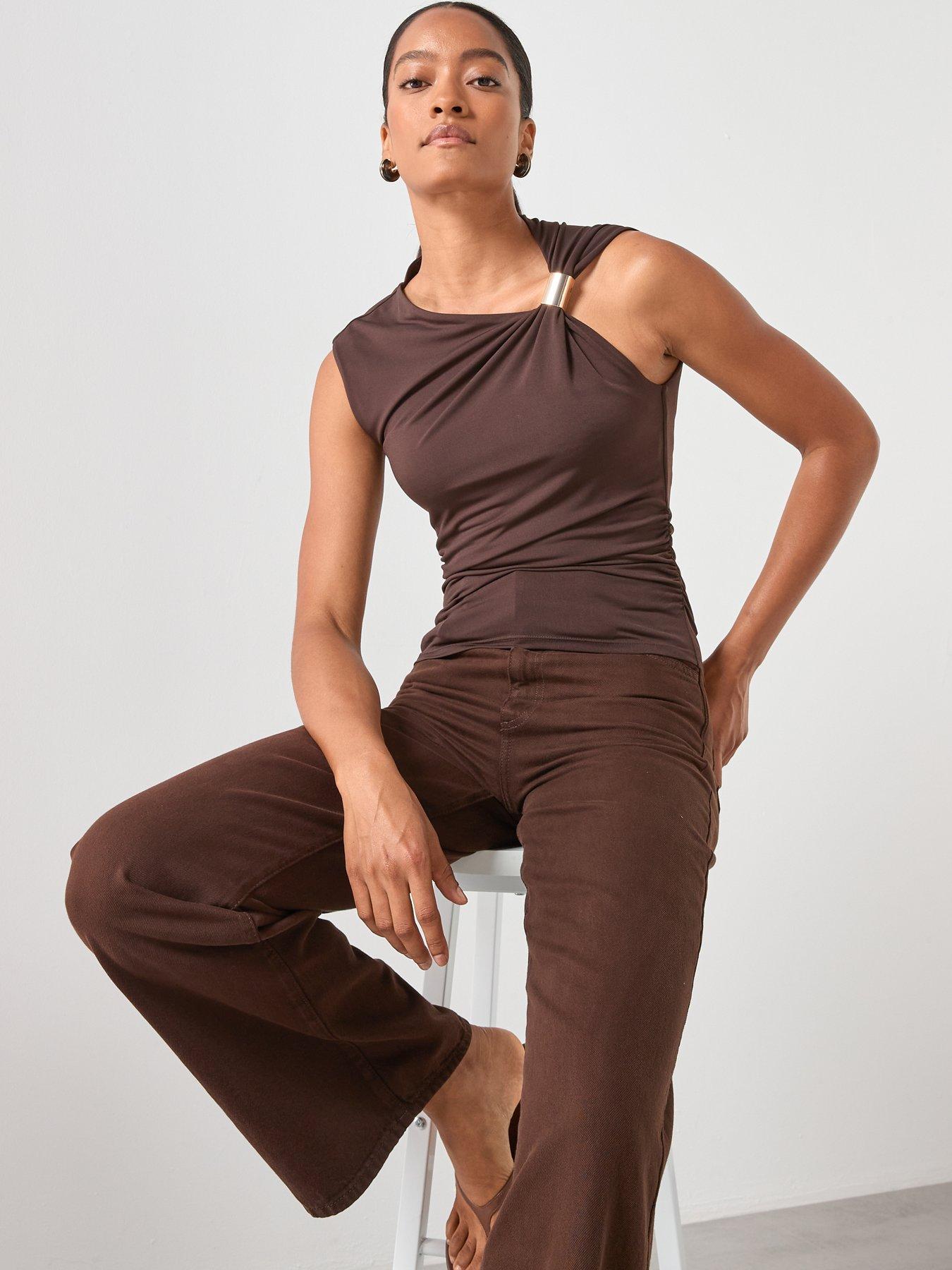 Image 6 of 6 of Mango Top With Asymmetrical Neckline And Metallic Detail