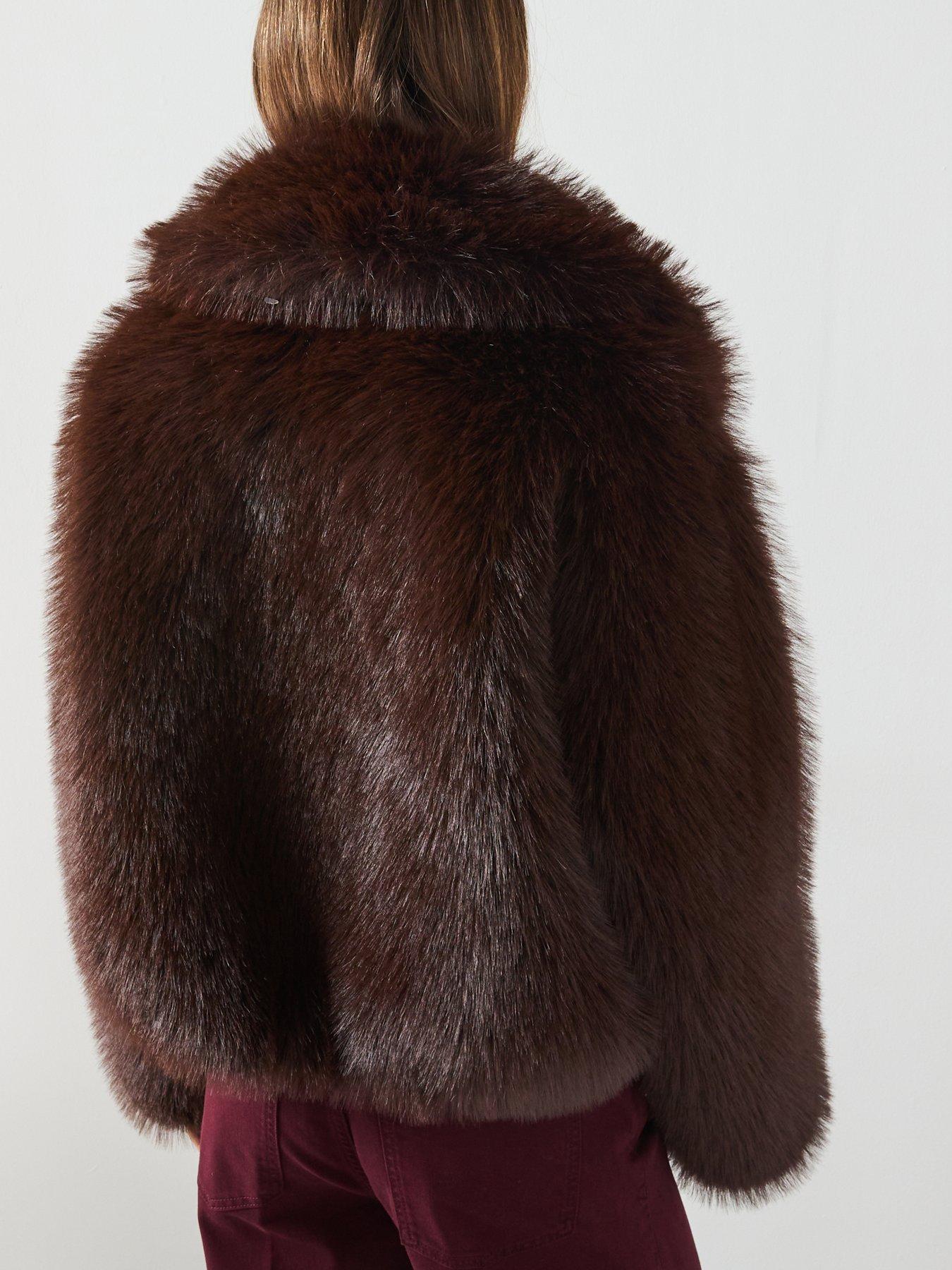 mango-faux-fur-jacket-with-lapels-brownstillFront
