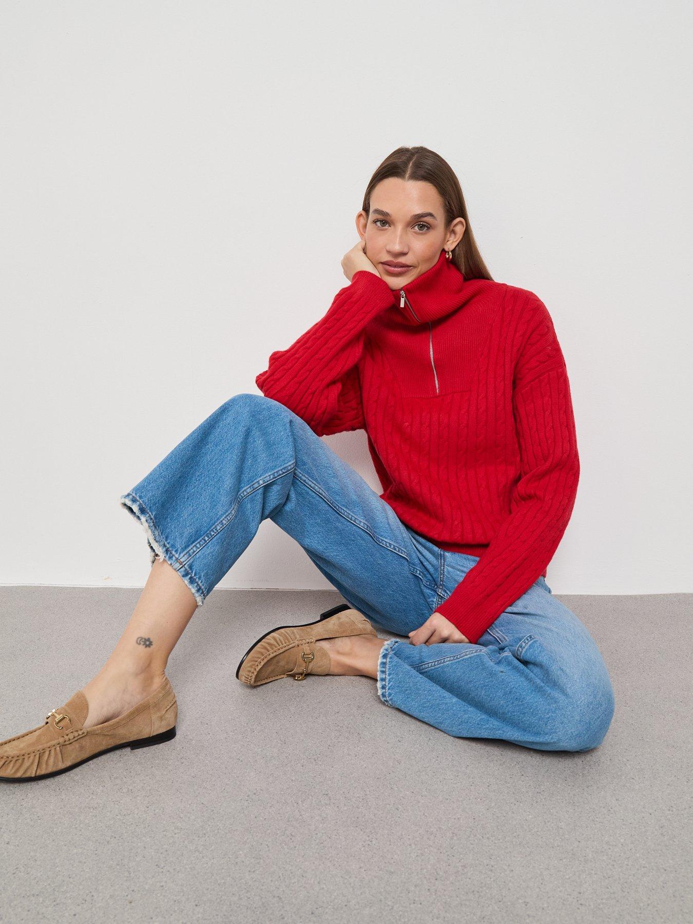 mango-quarter-zip-jumper-reddetail