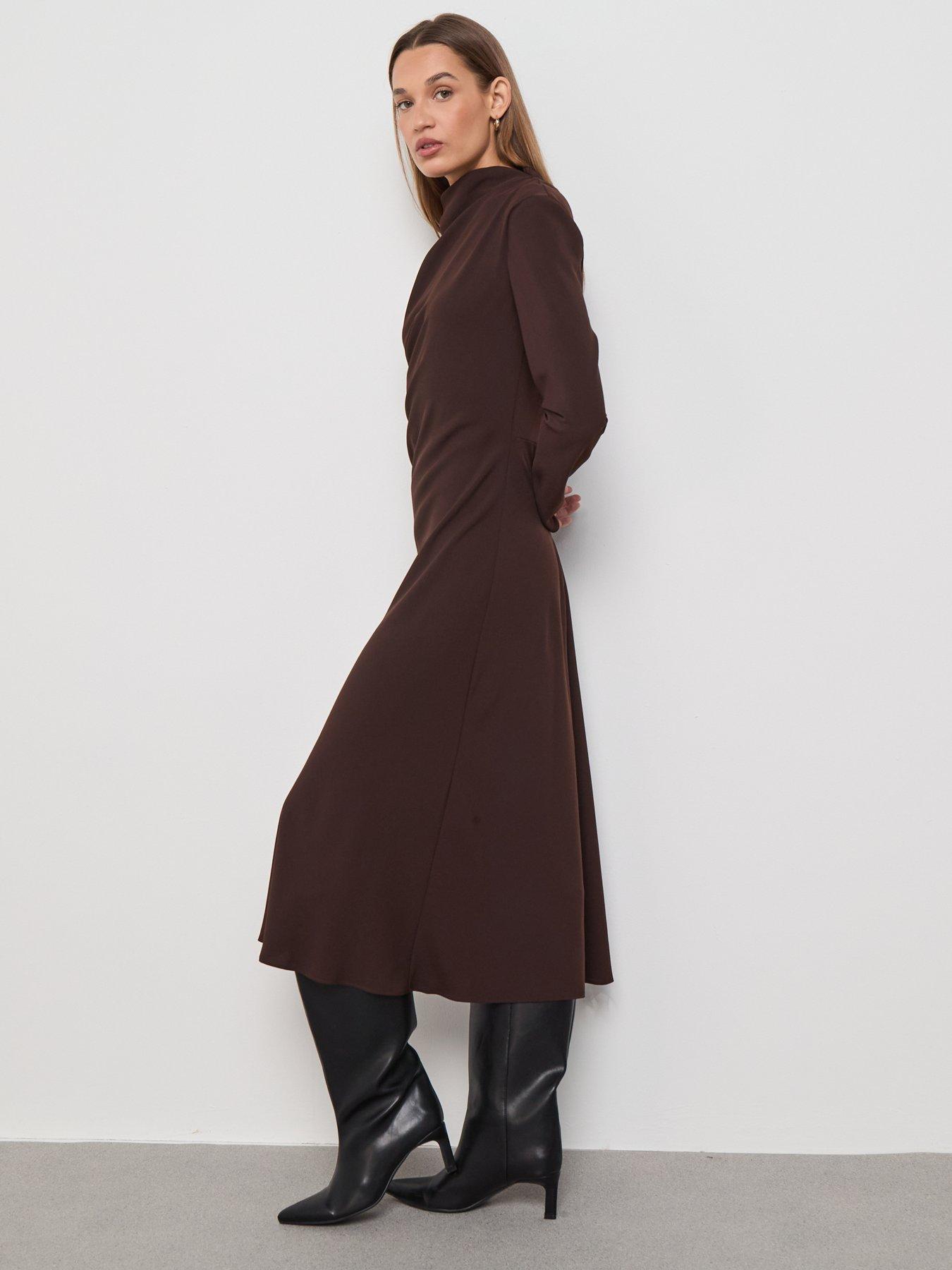 mango-ruched-dress-with-draped-necklineback