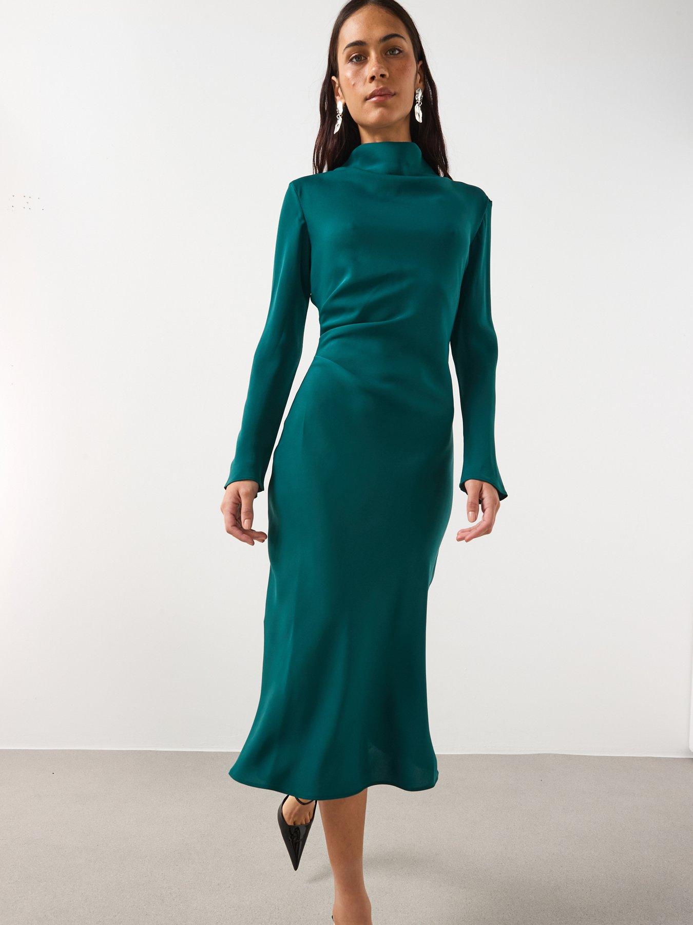 midi dress business casual Newshows Women's Modest Summer 2026(Gray Blue,S) and weekend outings Business Casual Midi Casual Work