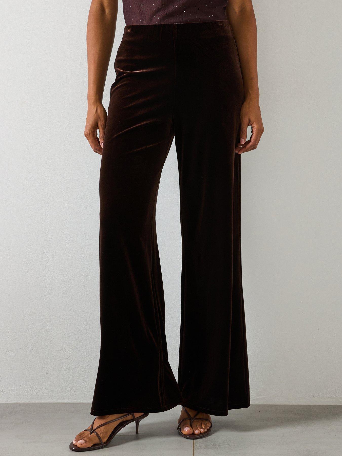 Mango Velvet Wide Leg Trousers