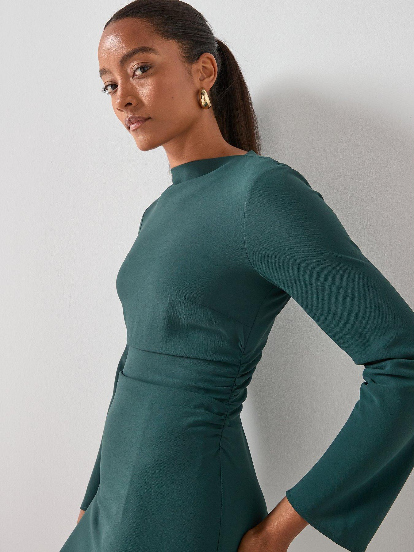 Image 6 of 6 of Mango Boat Neck Ruched Dress