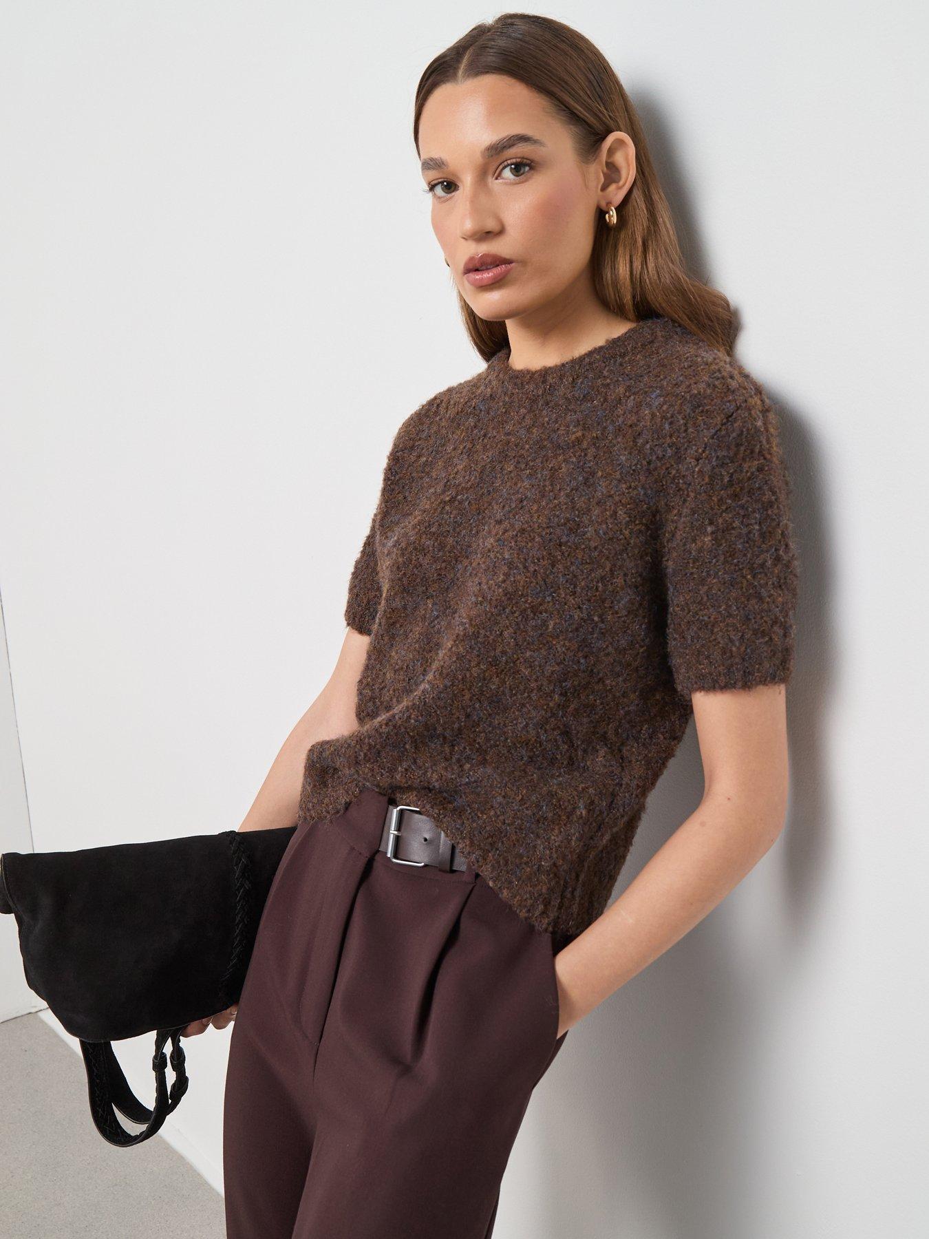 Mango Boucle Short Sleeved Sweater