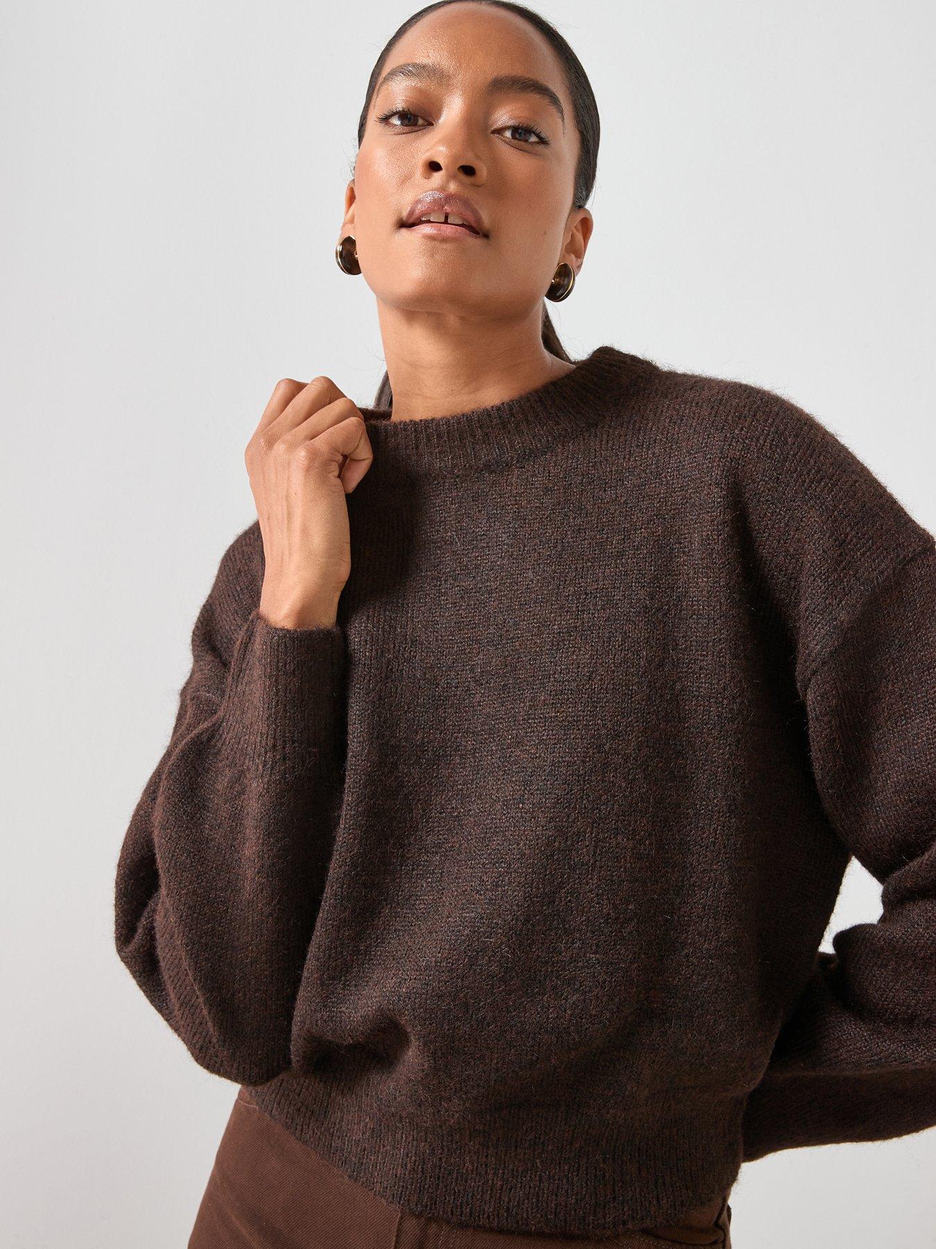 Mango Oversized Jumper - Brown