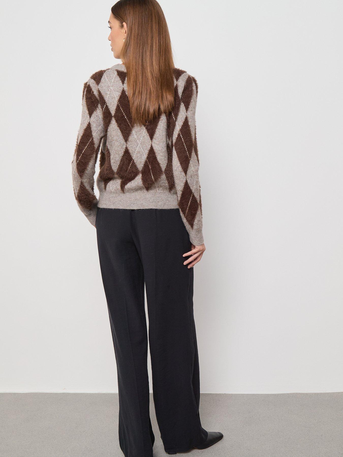 Image 6 of 6 of Mango Diamond Patterned Knitted Sweater
