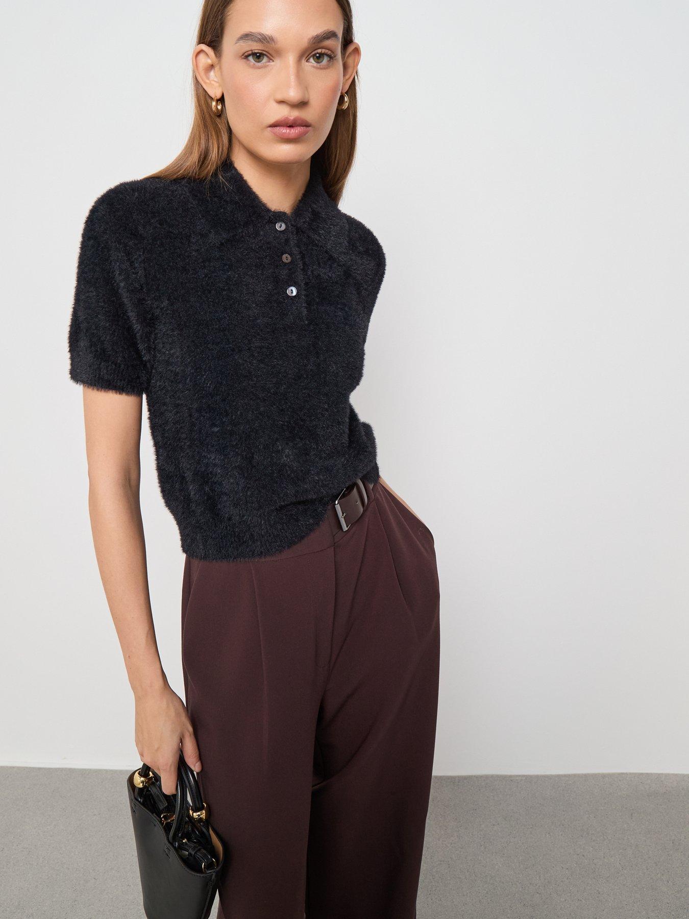 mango-fluffy-knitnbspshort-sleeve-collarednbspjumperdetail