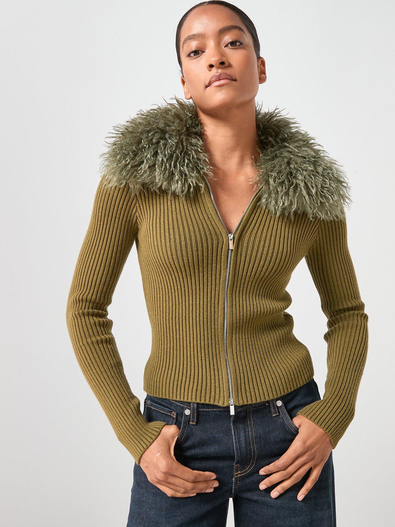 mango-combined-zip-up-faux-fur-cardiganfront