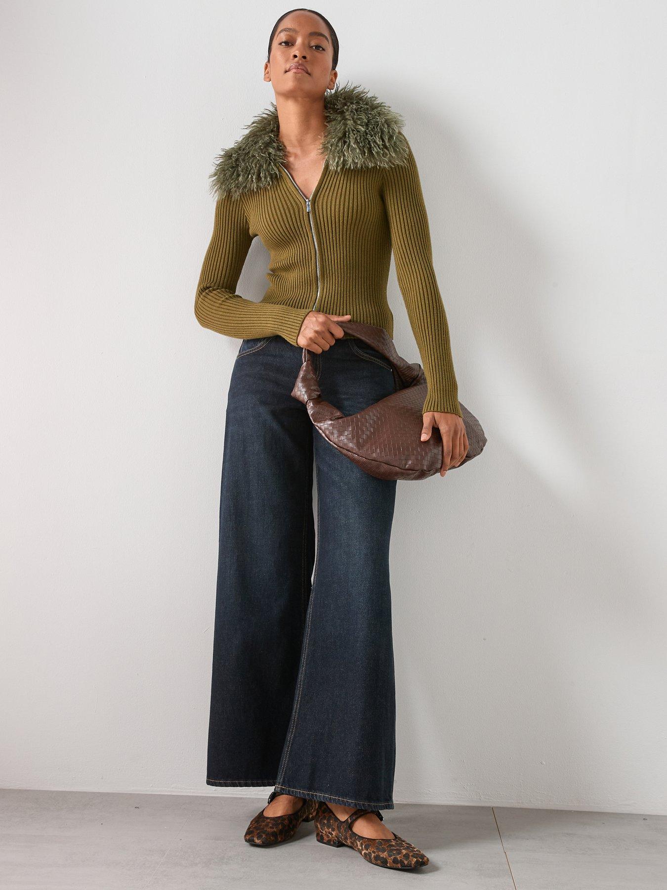 mango-combined-zip-up-faux-fur-cardiganback