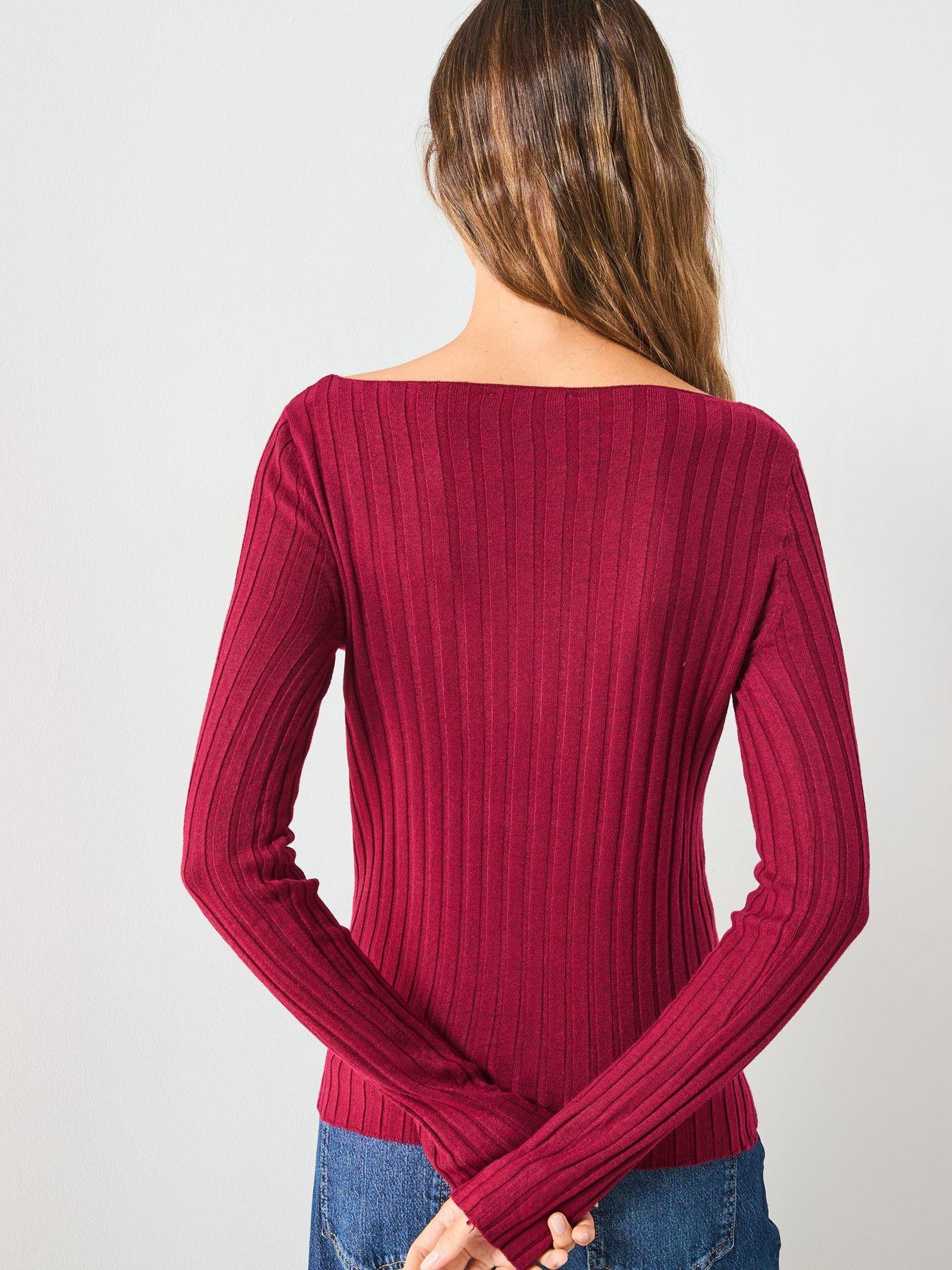 mango-boat-neck-ribbed-sweater-redstillFront