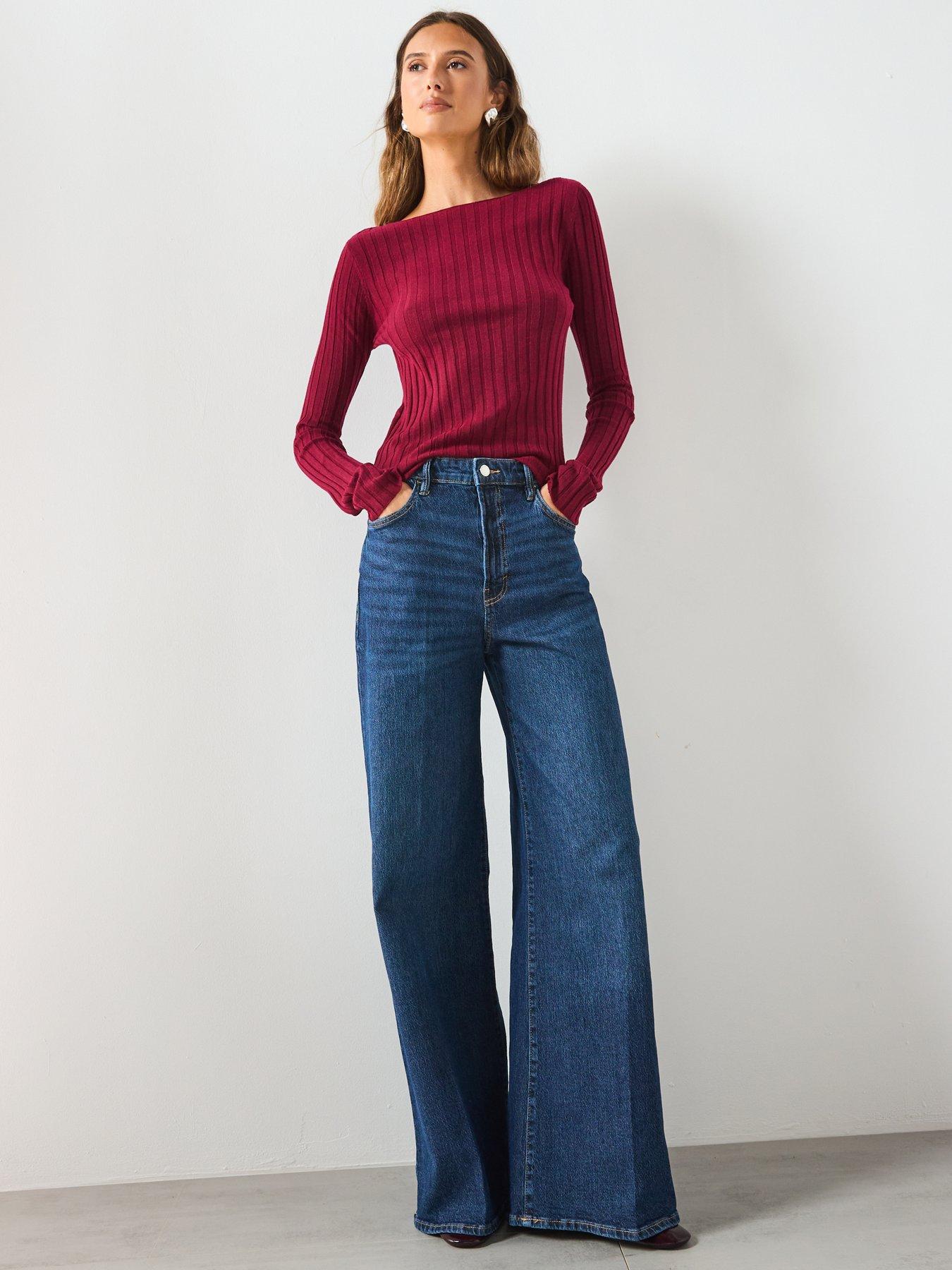mango-boat-neck-ribbed-sweater-reddetail