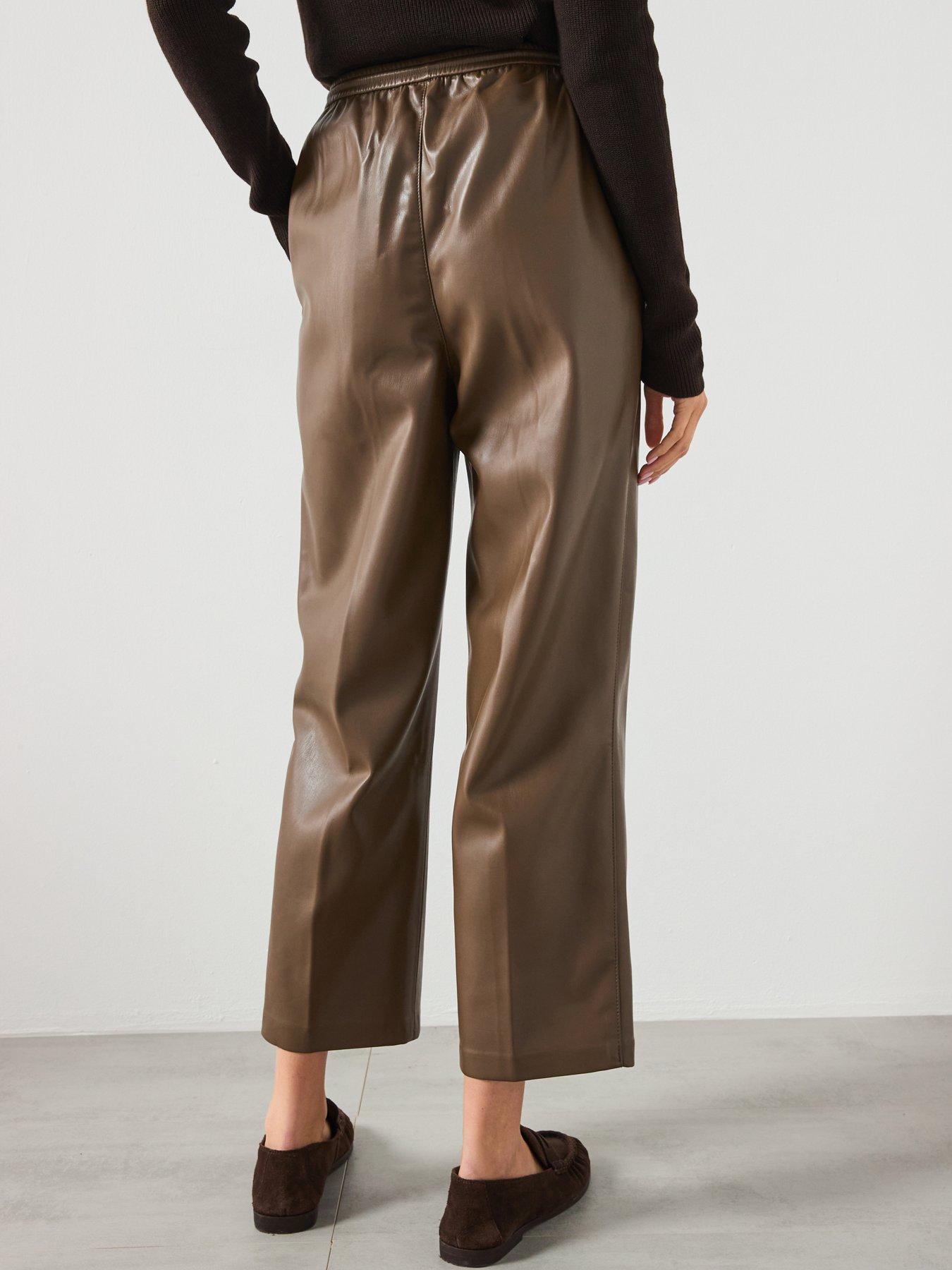 mango-leather-effect-elastic-waist-trousers-greystillFront