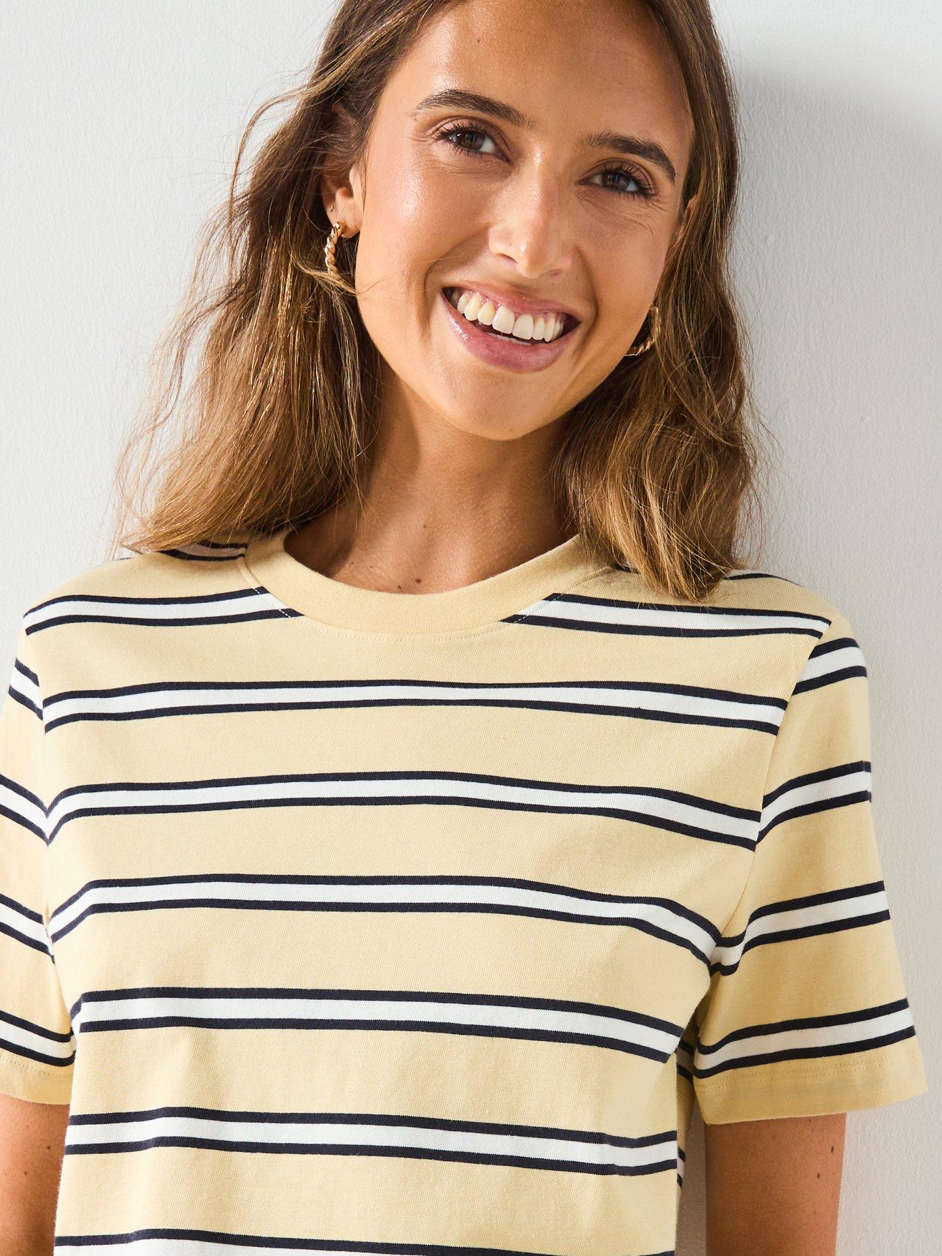 mango-striped-cotton-t-shirt-yellowoutfit