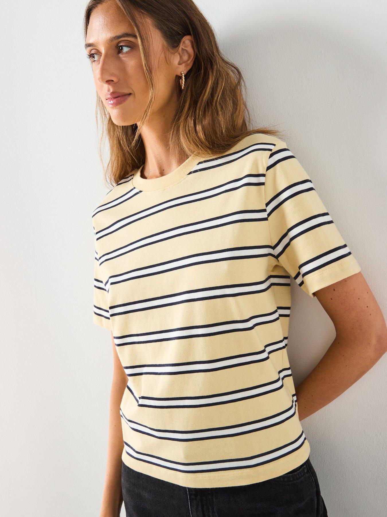 mango-striped-cotton-t-shirt-yellowdetail