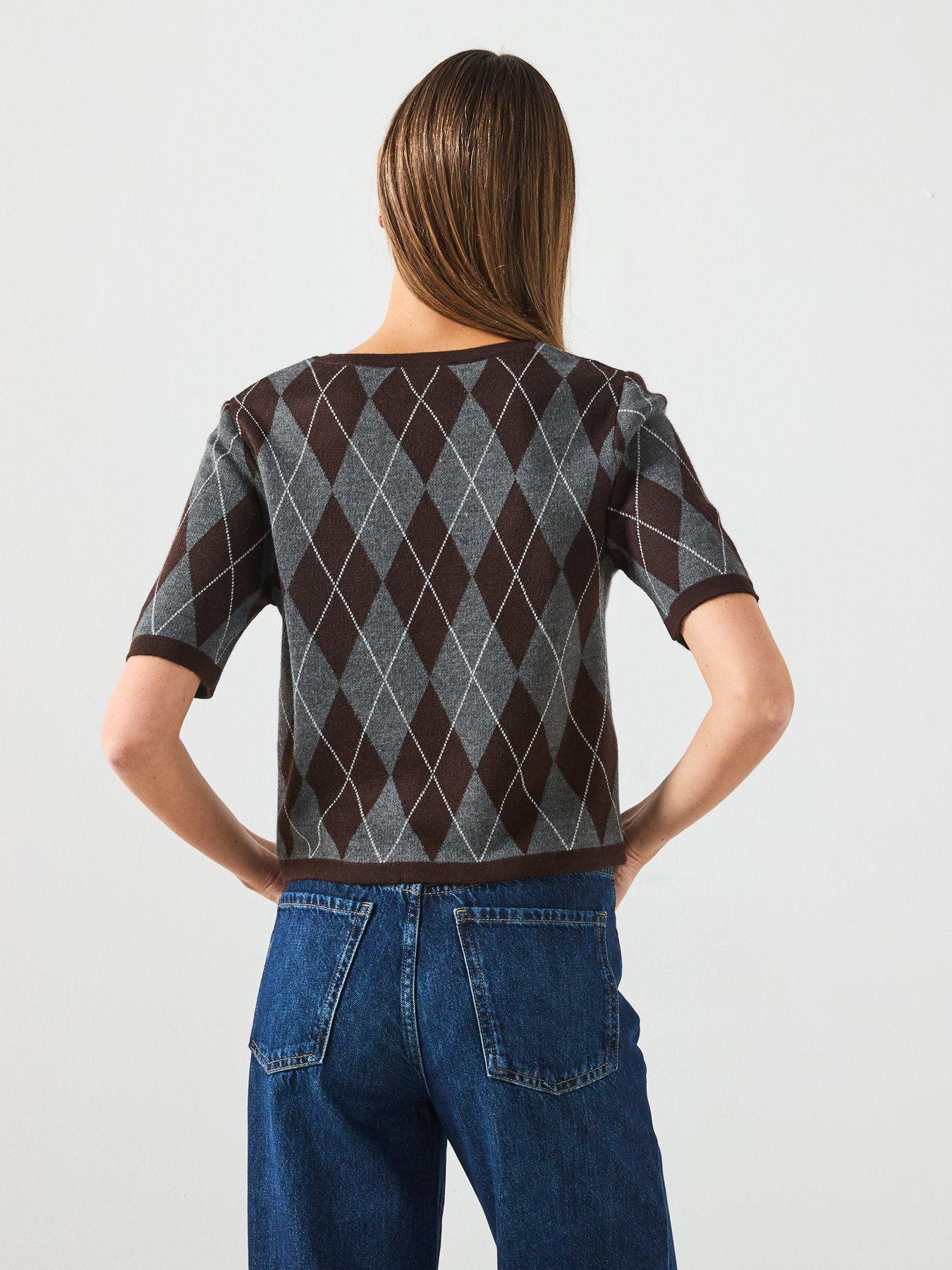 mango-short-sleeved-argyle-sweater-greystillFront