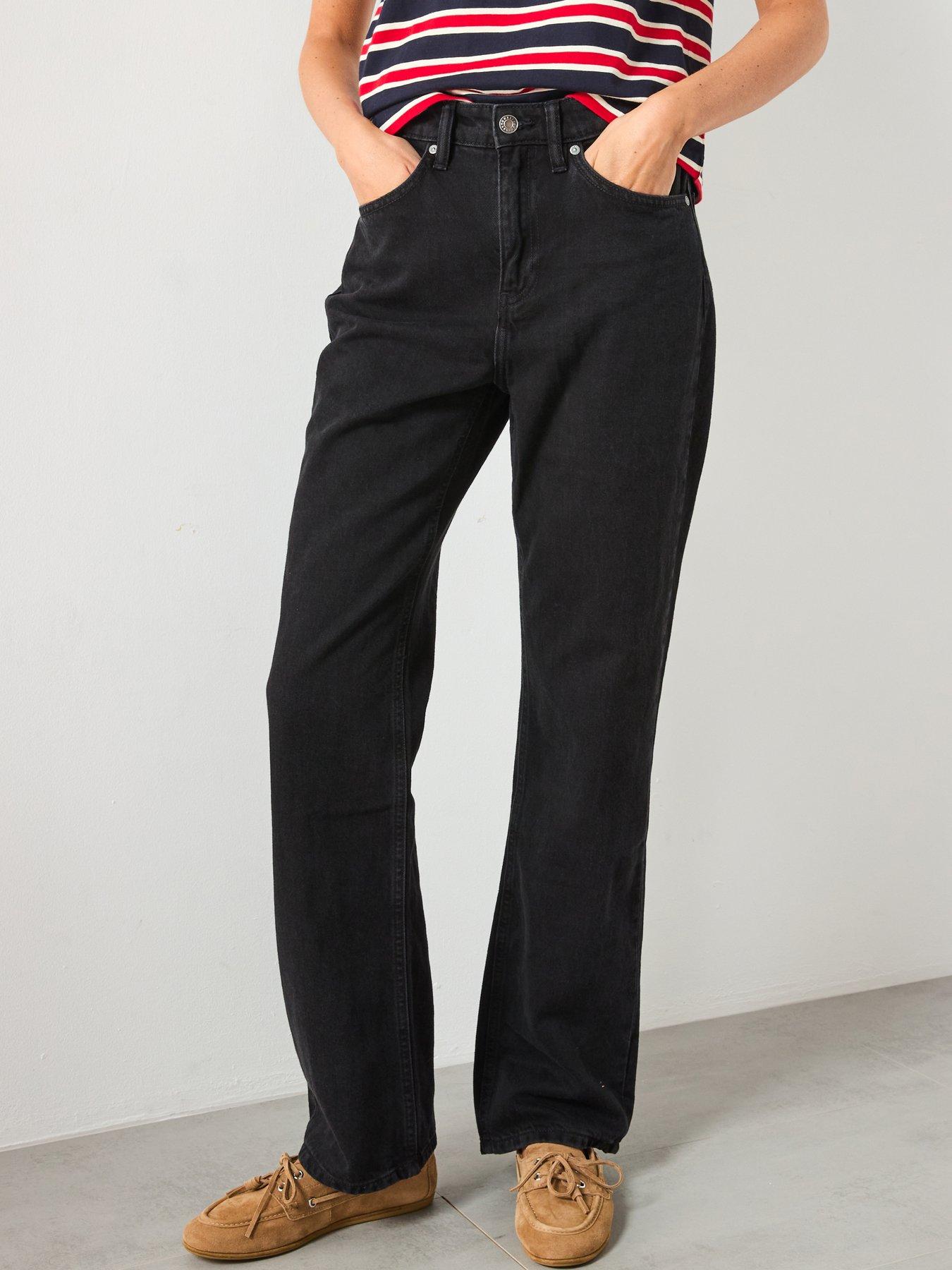 Mango Matilda High Rise Straight Jeans - Black