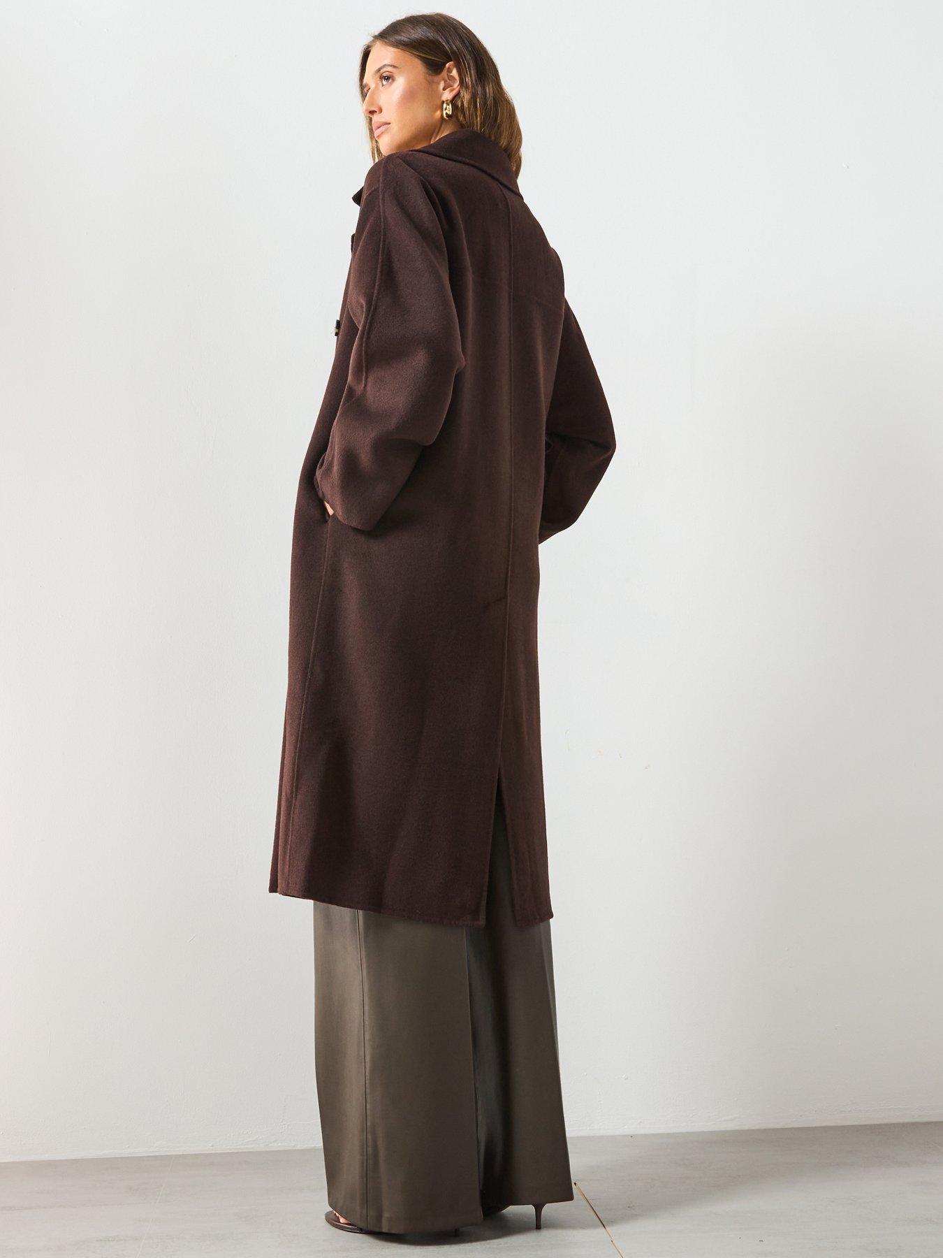 Image 2 of 5 of Mango Handmade Oversized Wool Coat - Brown