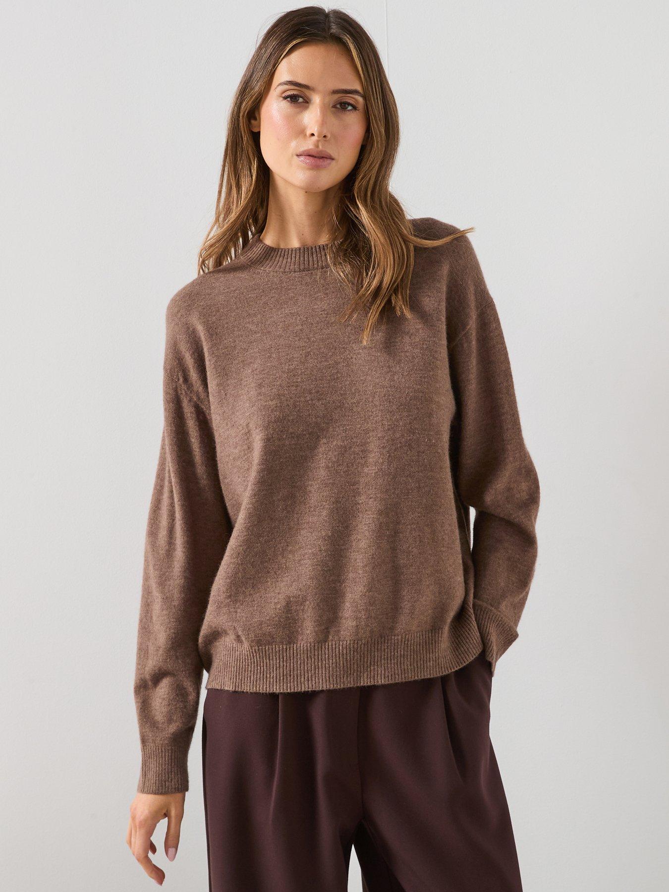 mango-oversized-jersey-with-ribbed-trim-grey