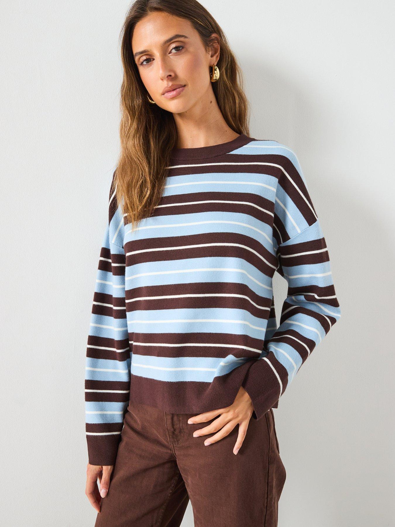 mango-oversized-striped-sweater-browndetail
