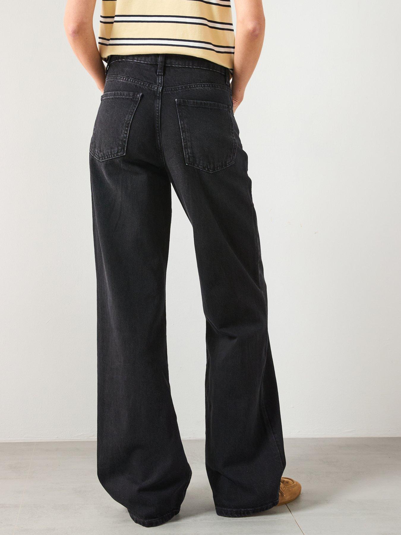 Image 2 of 5 of Mango Danila Wide Leg High Rise Jeans - Black