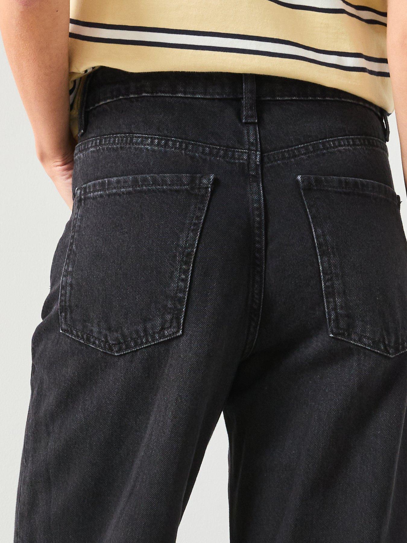 Image 4 of 5 of Mango Danila Wide Leg High Rise Jeans - Black