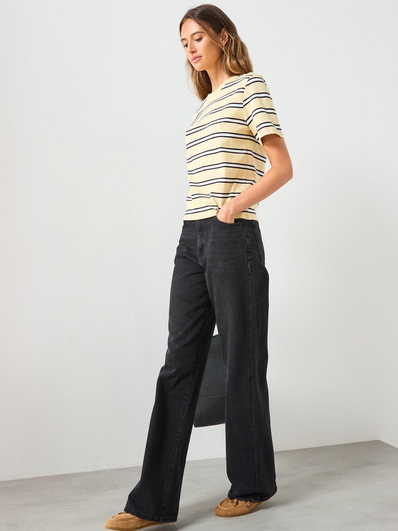 Image 5 of 5 of Mango Danila Wide Leg High Rise Jeans - Black