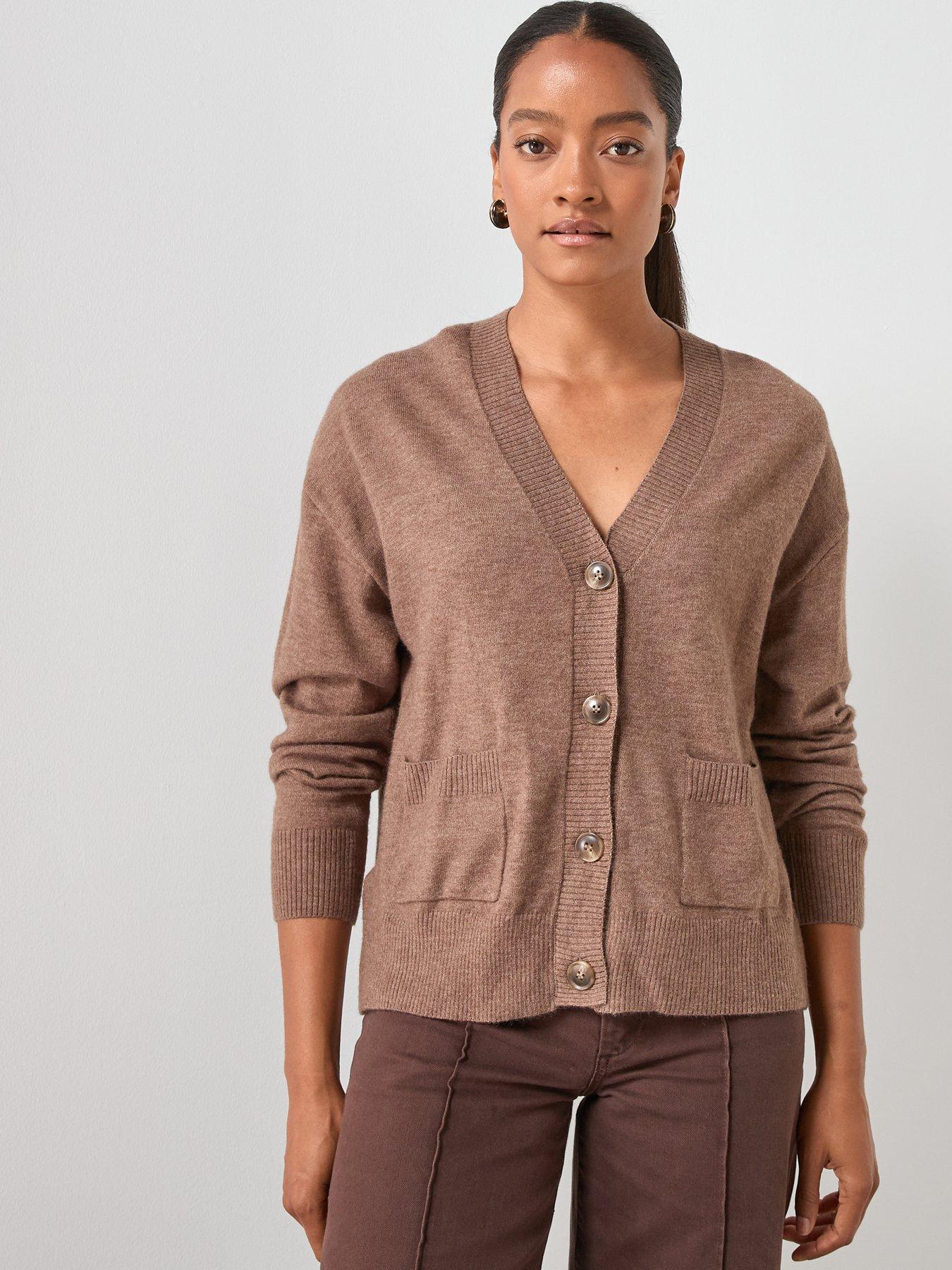 mango-v-neck-cardigan-with-pockets-brown