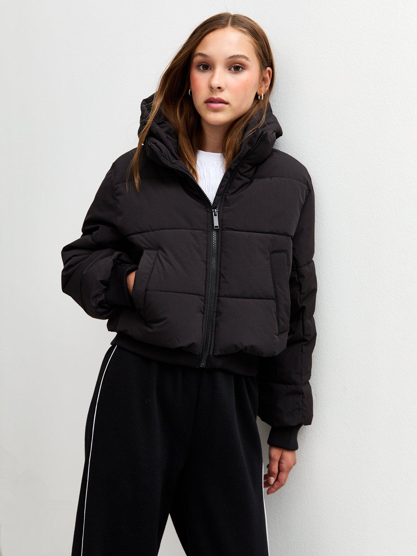 new-look-915-girls-black-short-oversized-padded-school-jacket-black