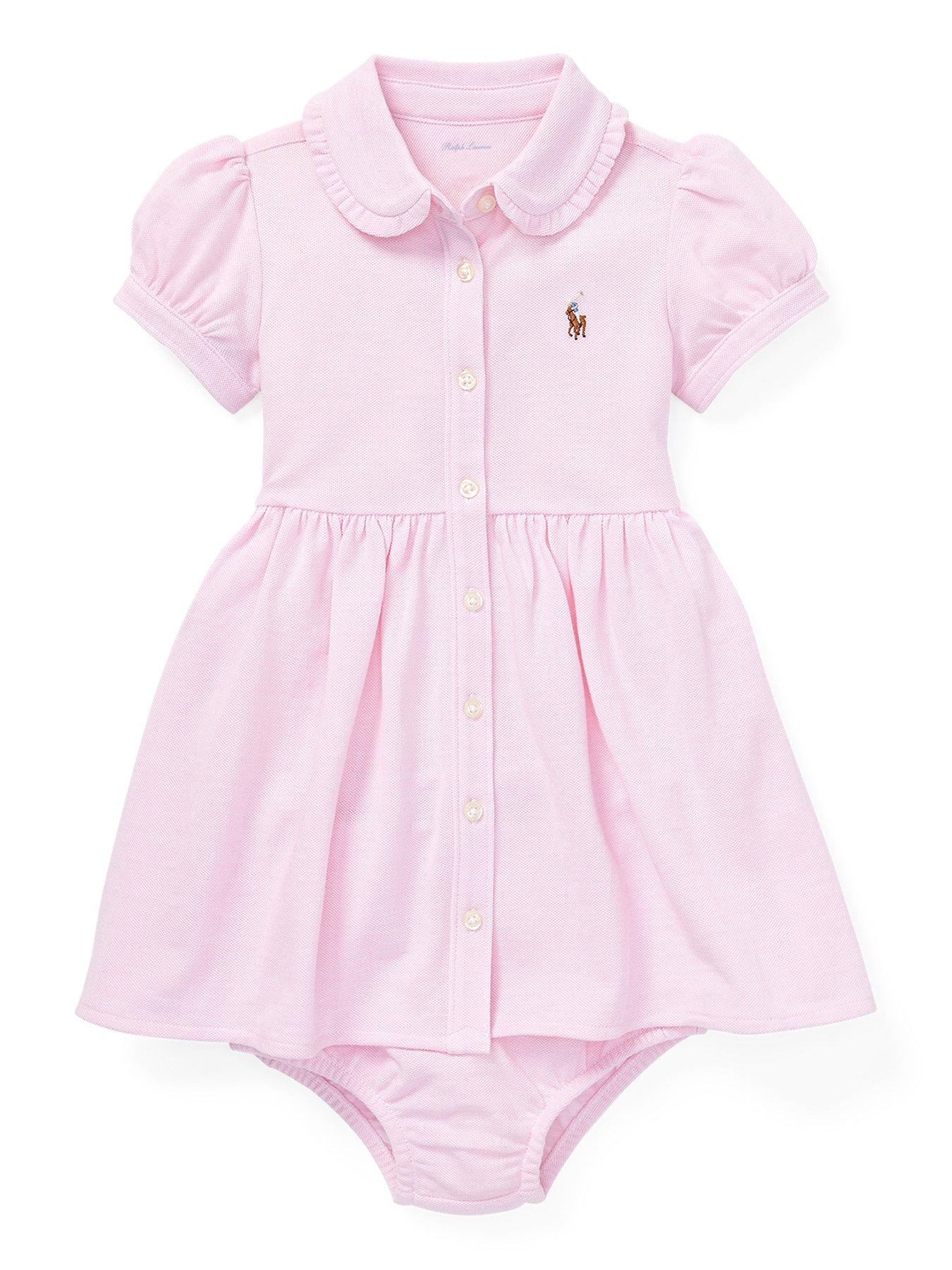 Polo Ralph Lauren Baby Girls Collared Day Dress - Light Pink