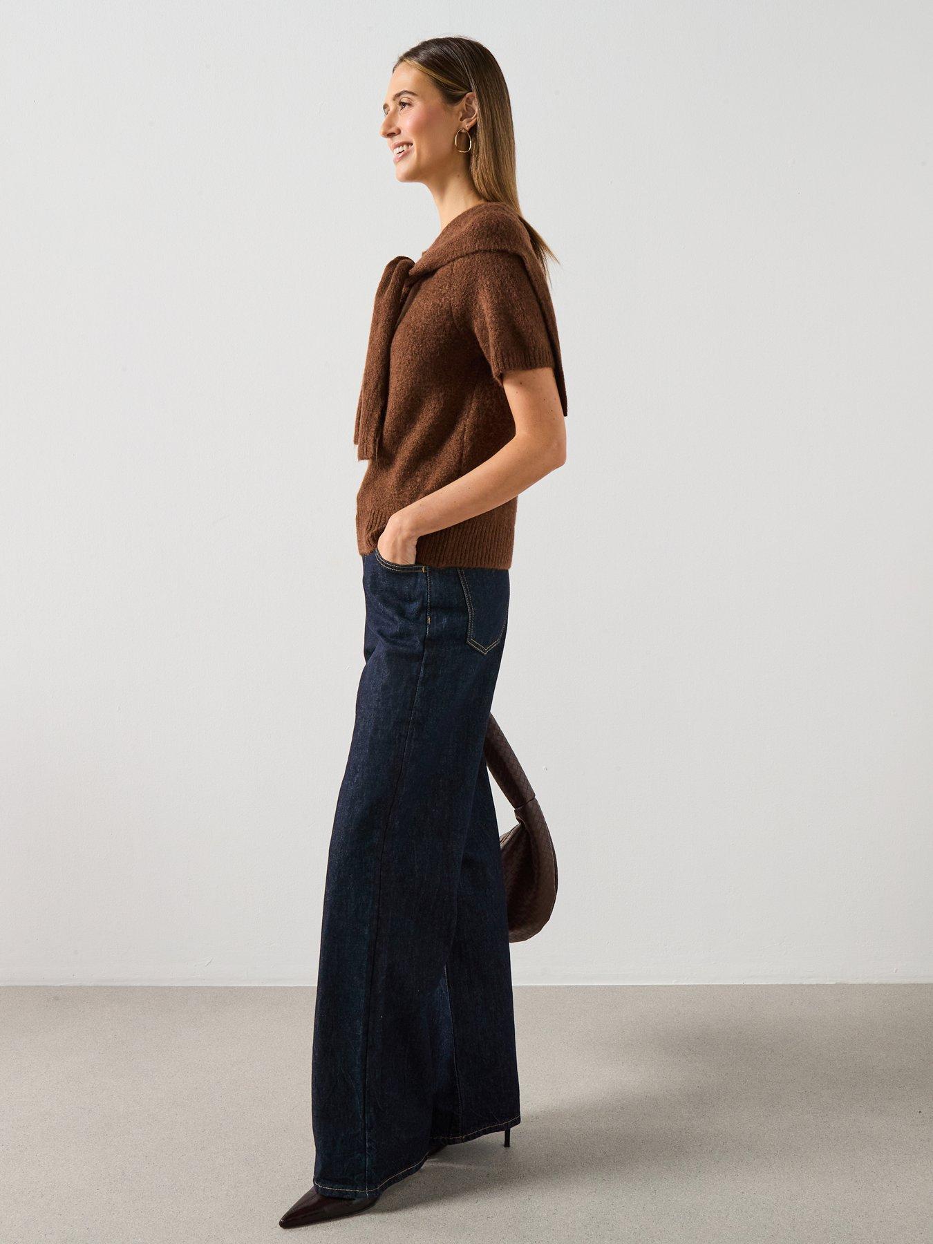 mango-combined-short-sleeve-jumper--brownback