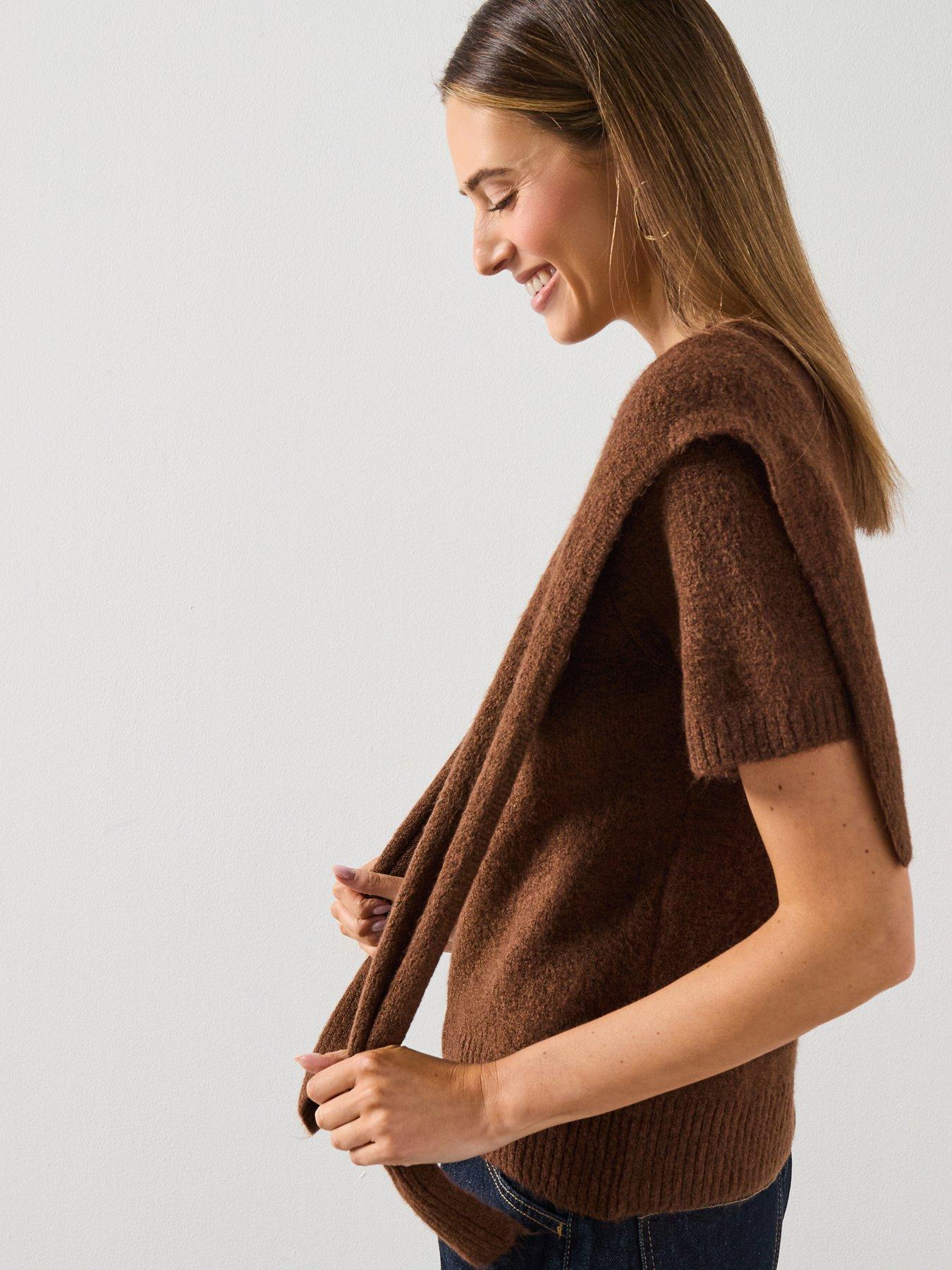 mango-combined-short-sleeve-jumper--brownoutfit