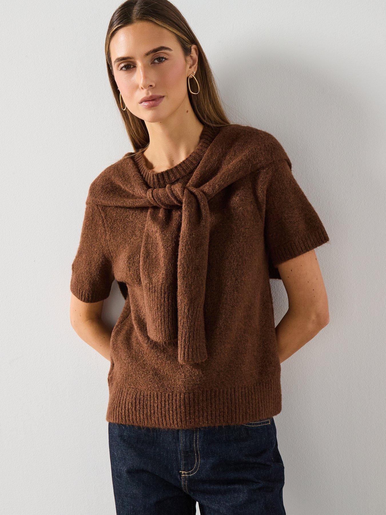 mango-combined-short-sleeve-jumper--browndetail