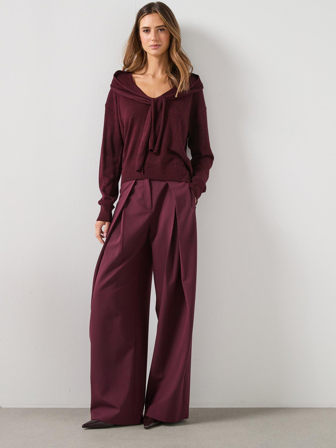 mango-v-neck-jumper-with-scarf-redback