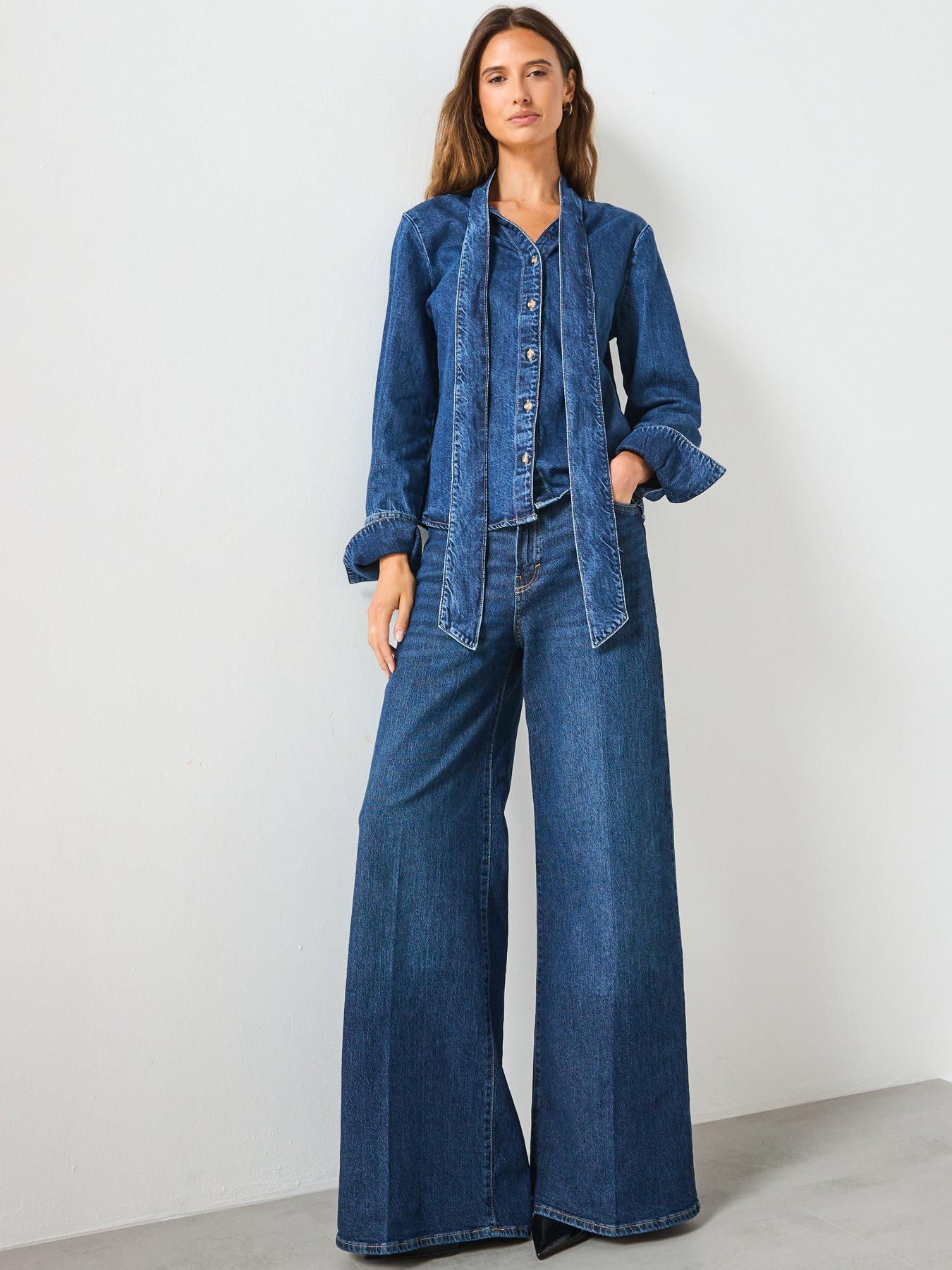 mango-denim-shirt-with-bow-blueback