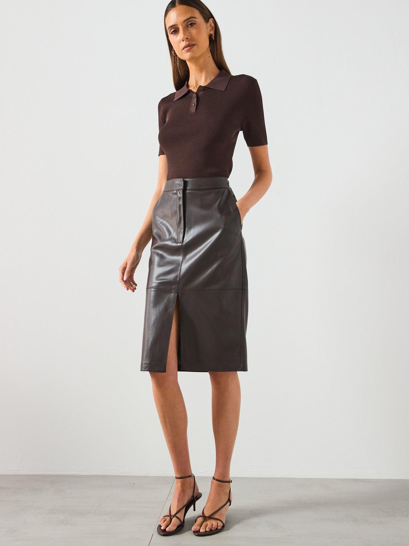 mango-leather-effect-pencil-skirt-brownback