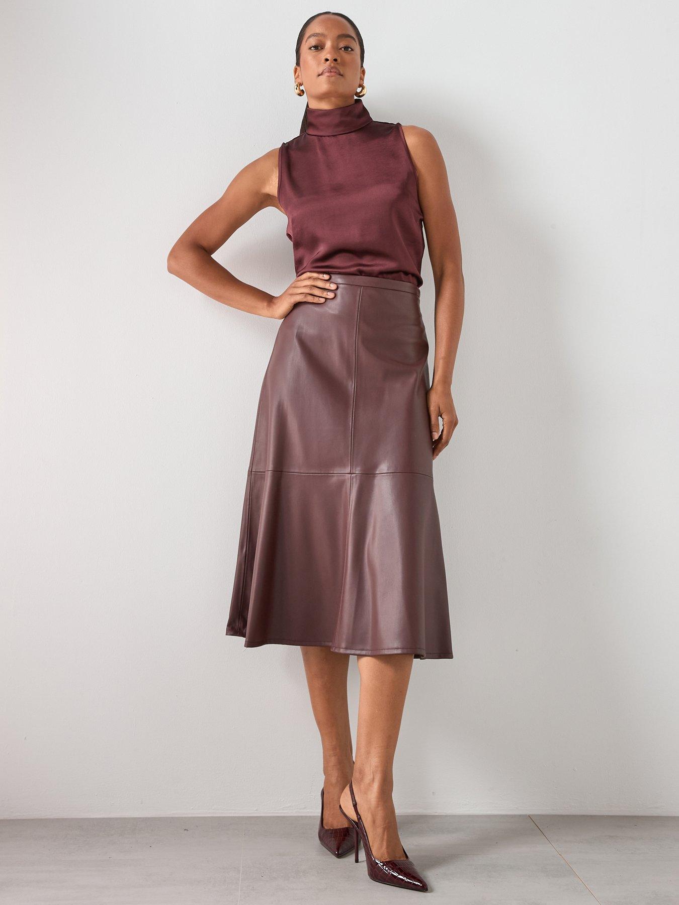mango-leather-effect-midi-skirt-purpleoutfit