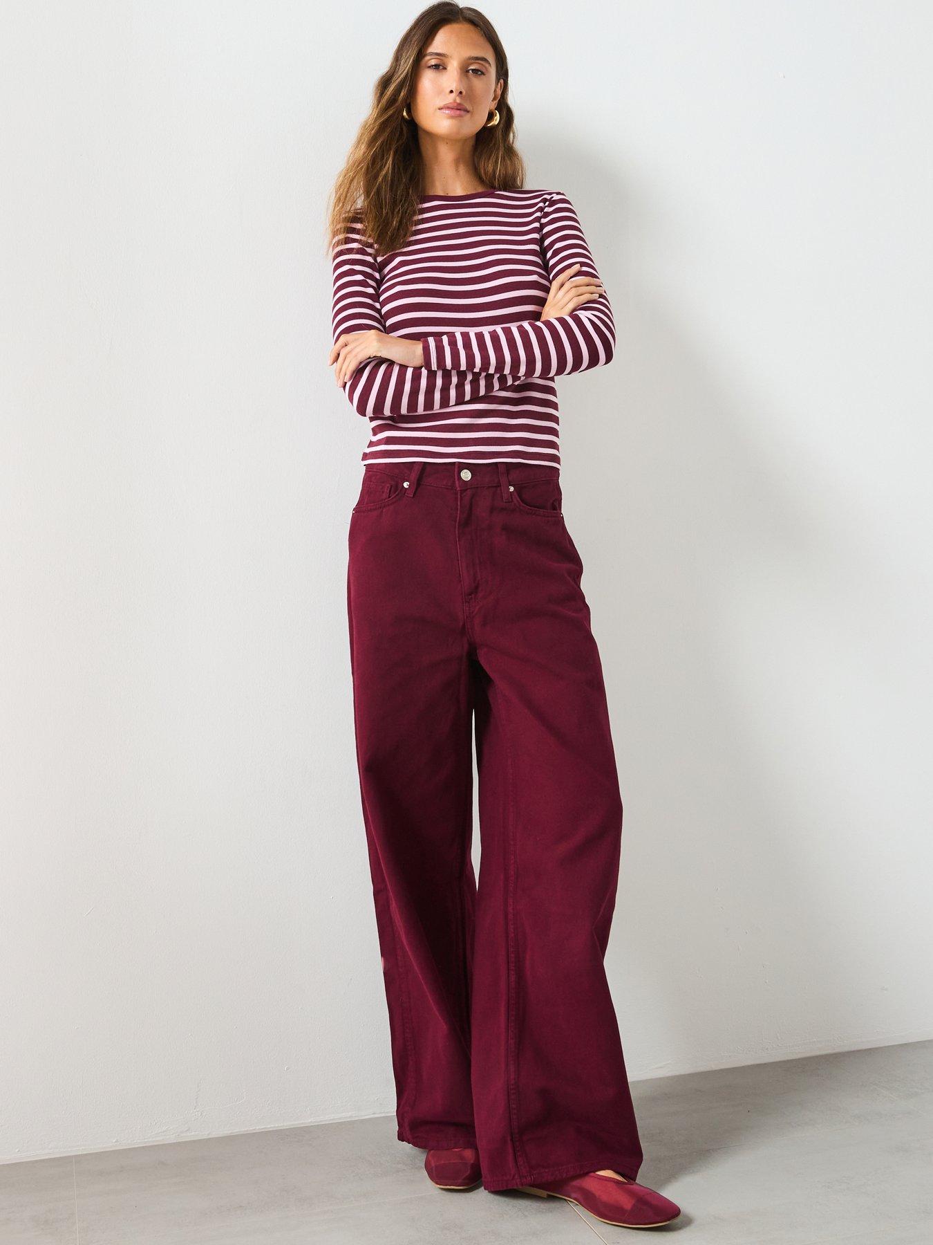 Image 5 of 6 of Mango Long Sleeved Striped T-Shirt - Pink