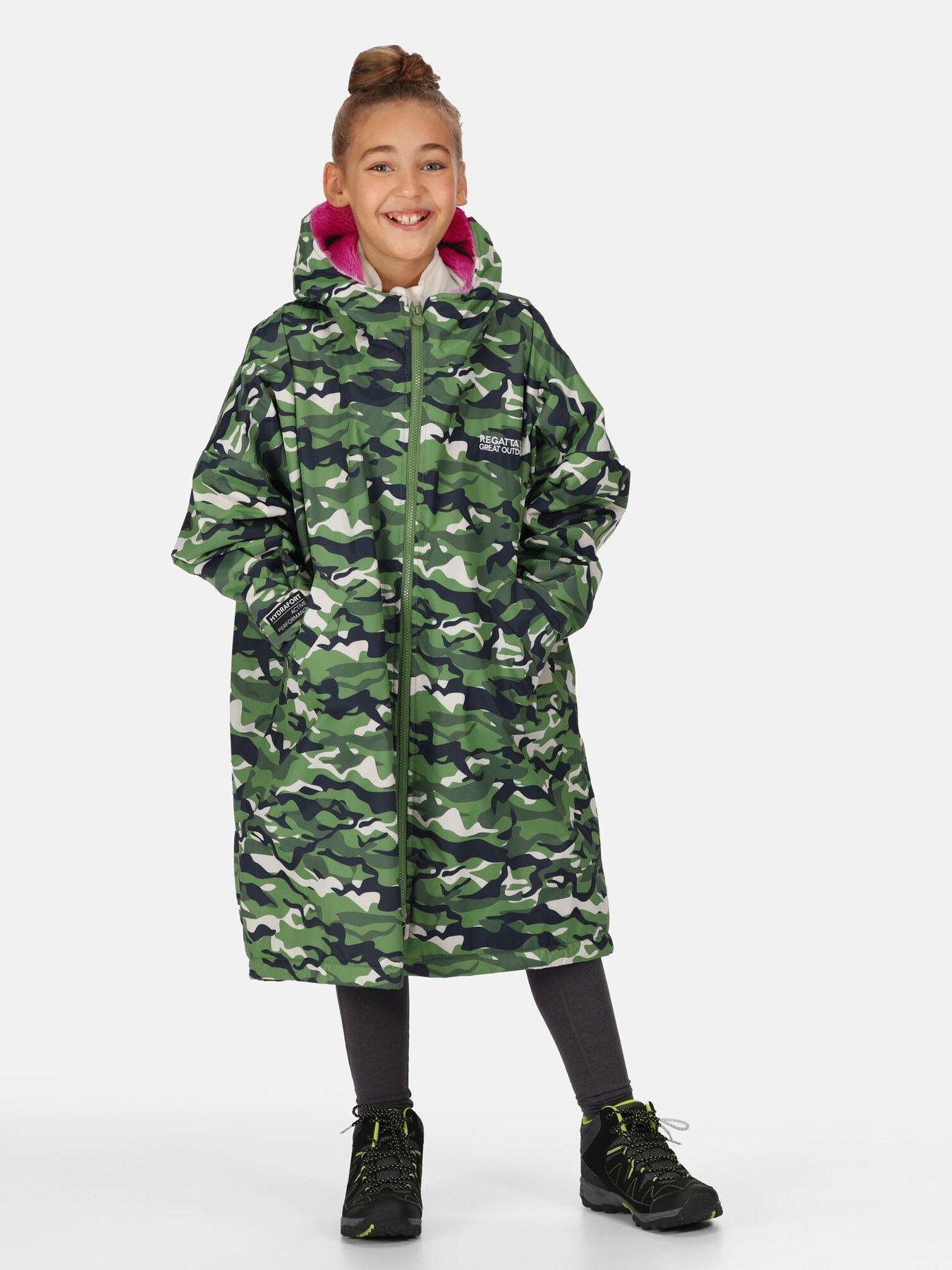 Regatta Junior Waterproof Dry Robe - Green