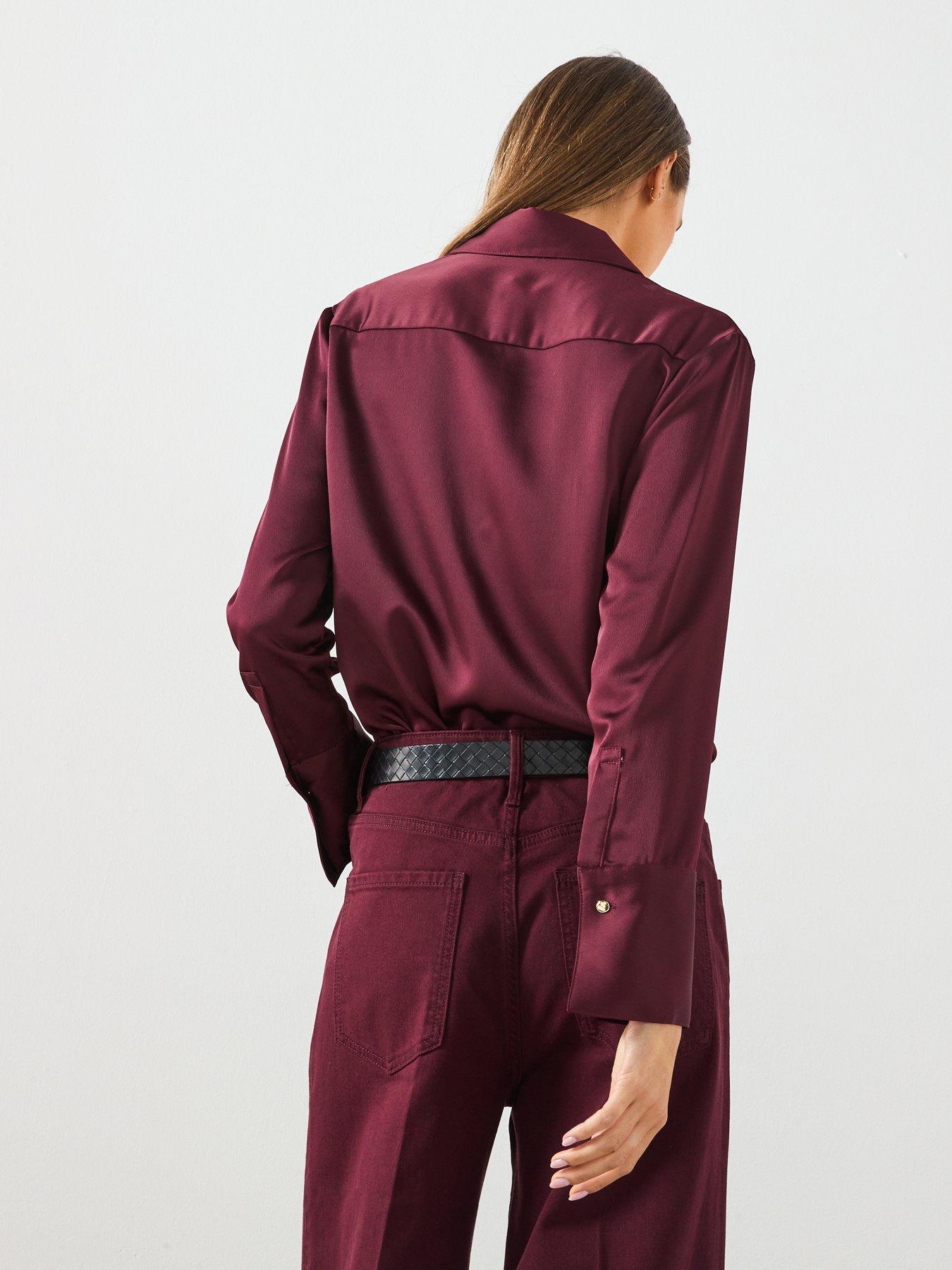 mango-satin-finish-flowy-shirt-redstillFront