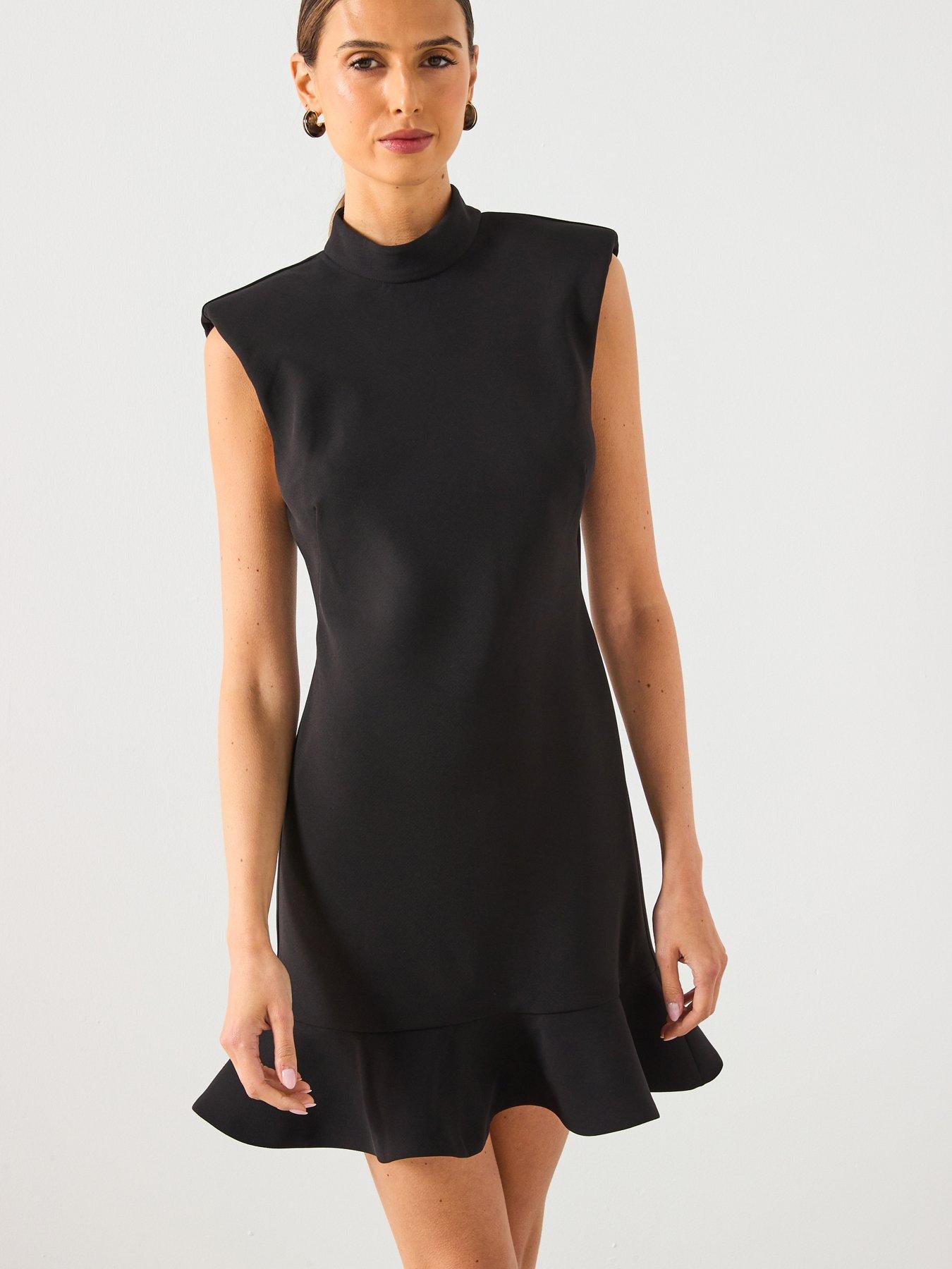 Mango Short Dress With Ruffles - Black