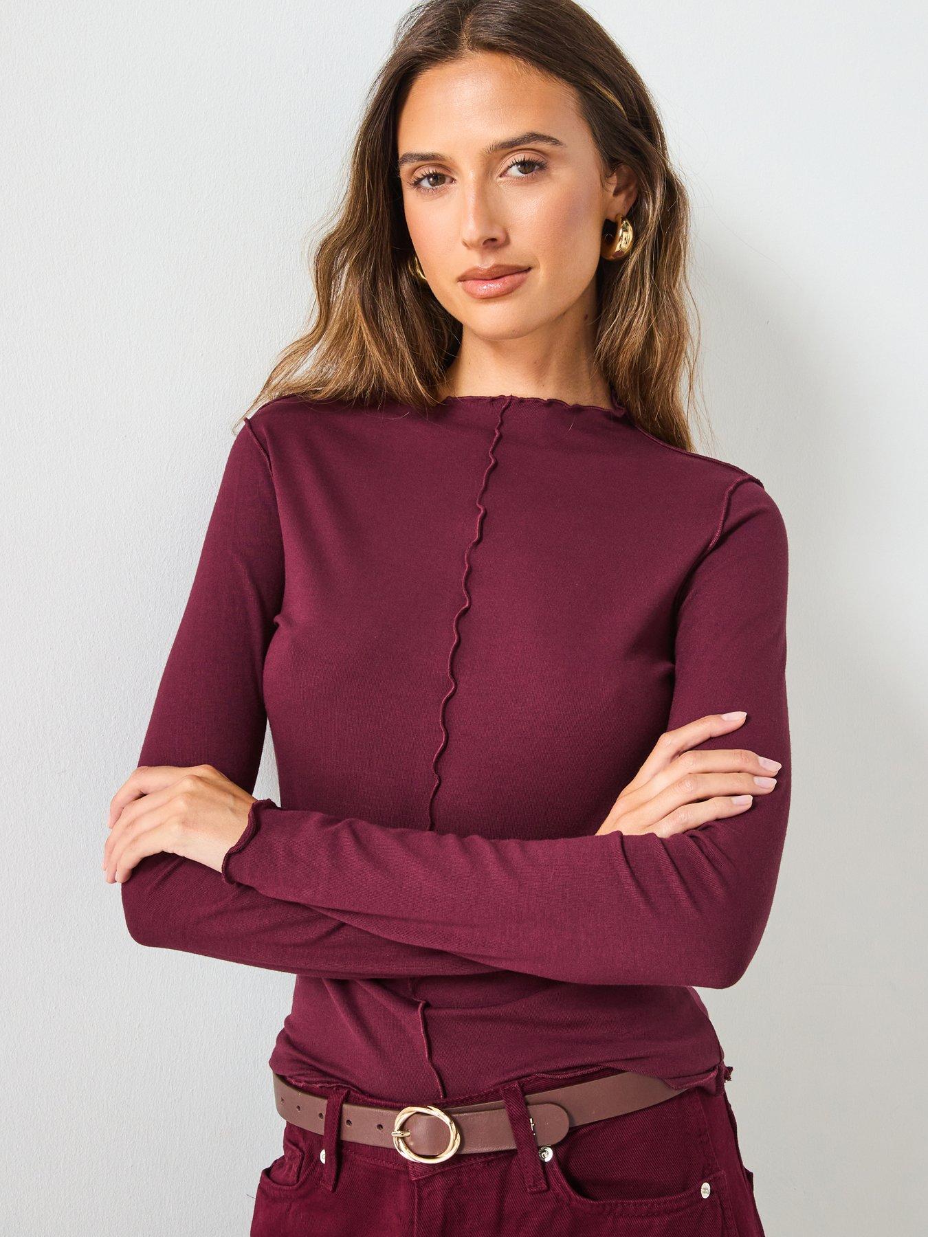 mango-scalloped-edges-t-shirt-red